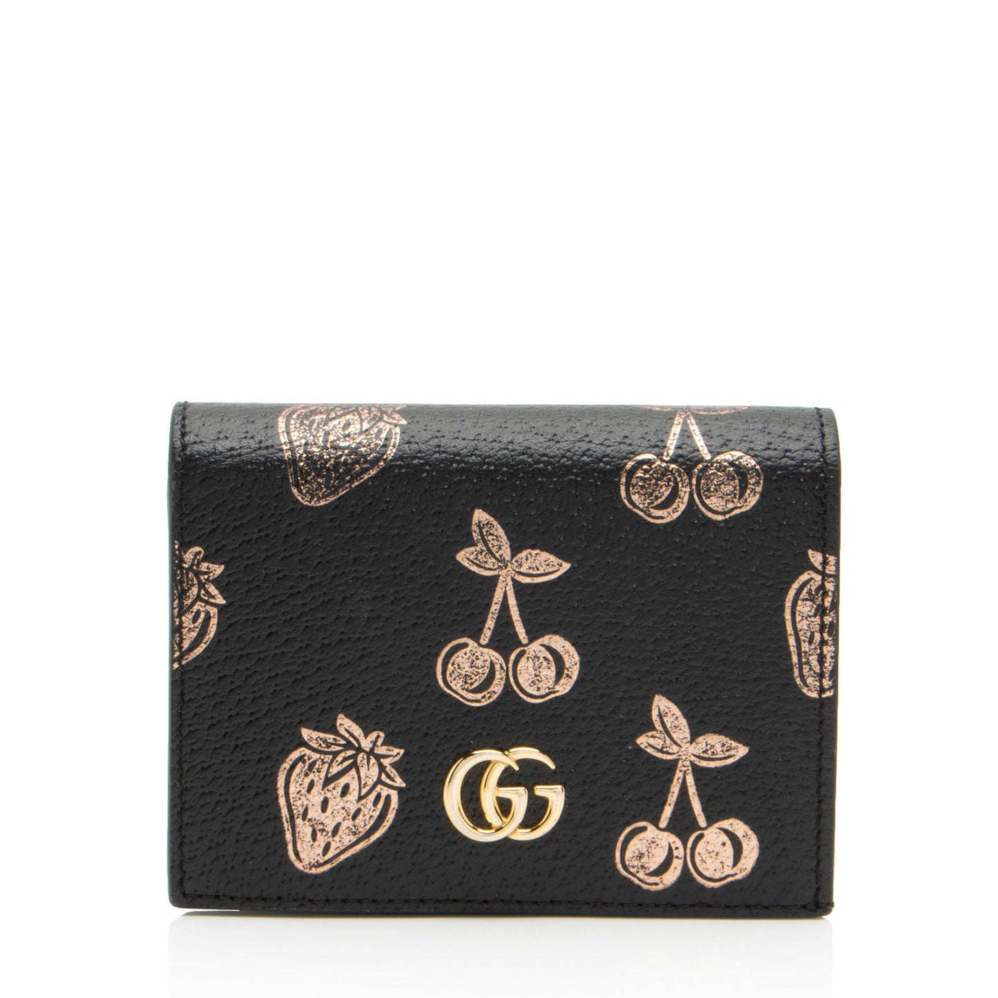 Gucci Leather Strawberry Cherry GG Marmont Card Holder (SHF-y2lHXZ)