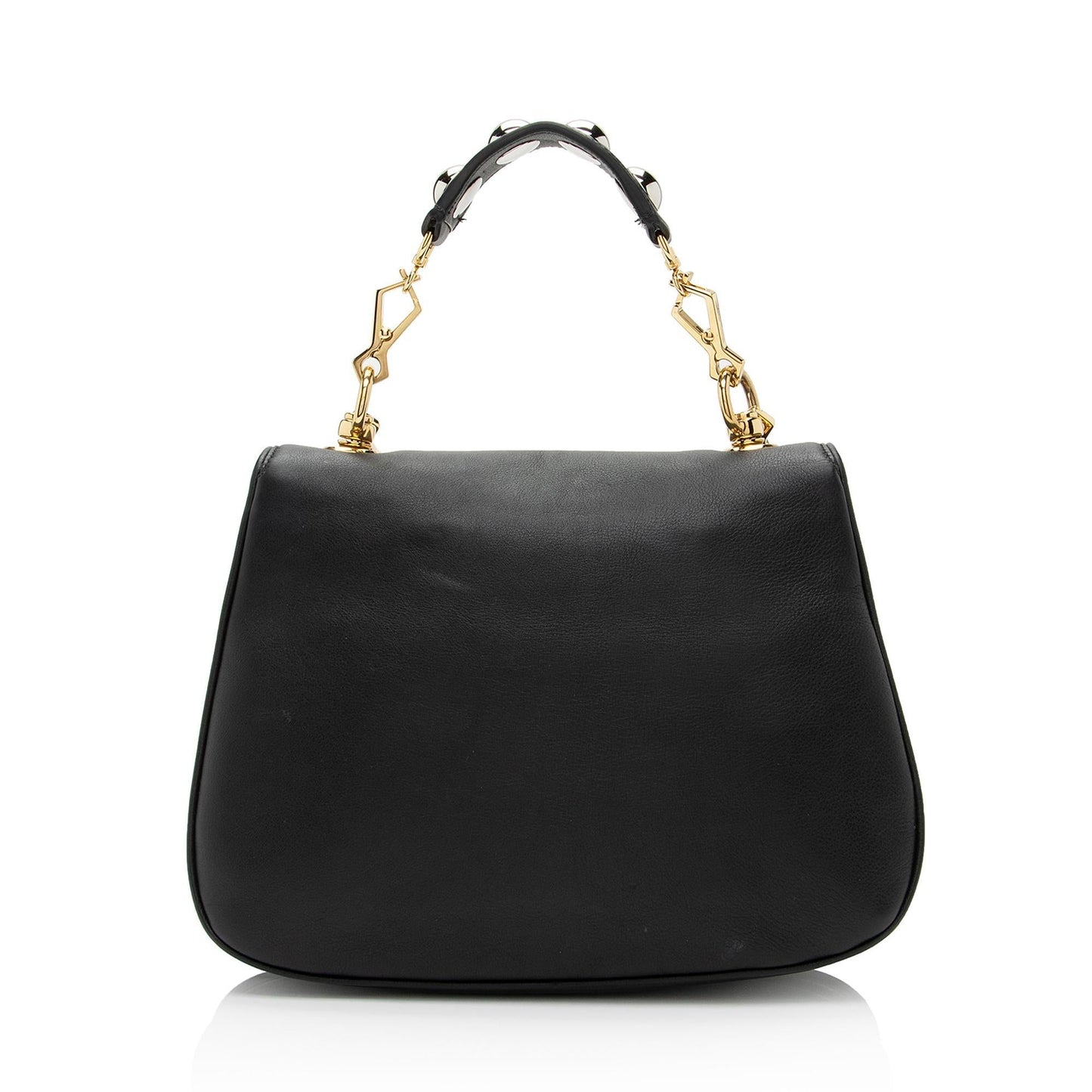 Gucci Leather Studded Blondie Top Handle Medium Shoulder Bag (SHF-R9Ze9C)