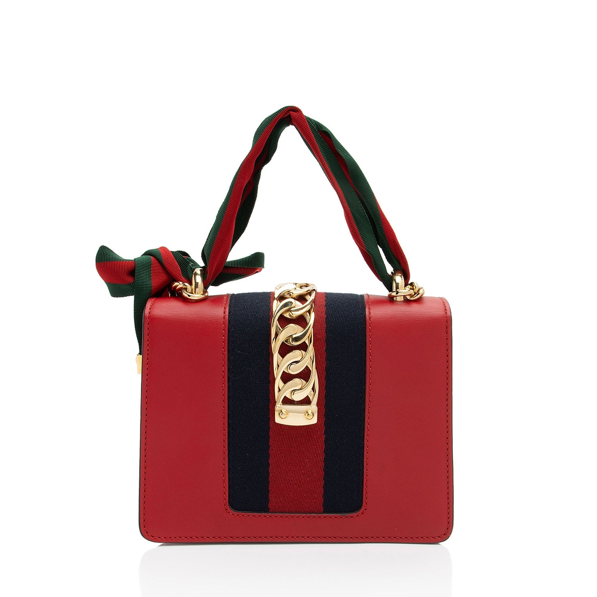 Gucci Nylon Chain Leather Shoulder Bag