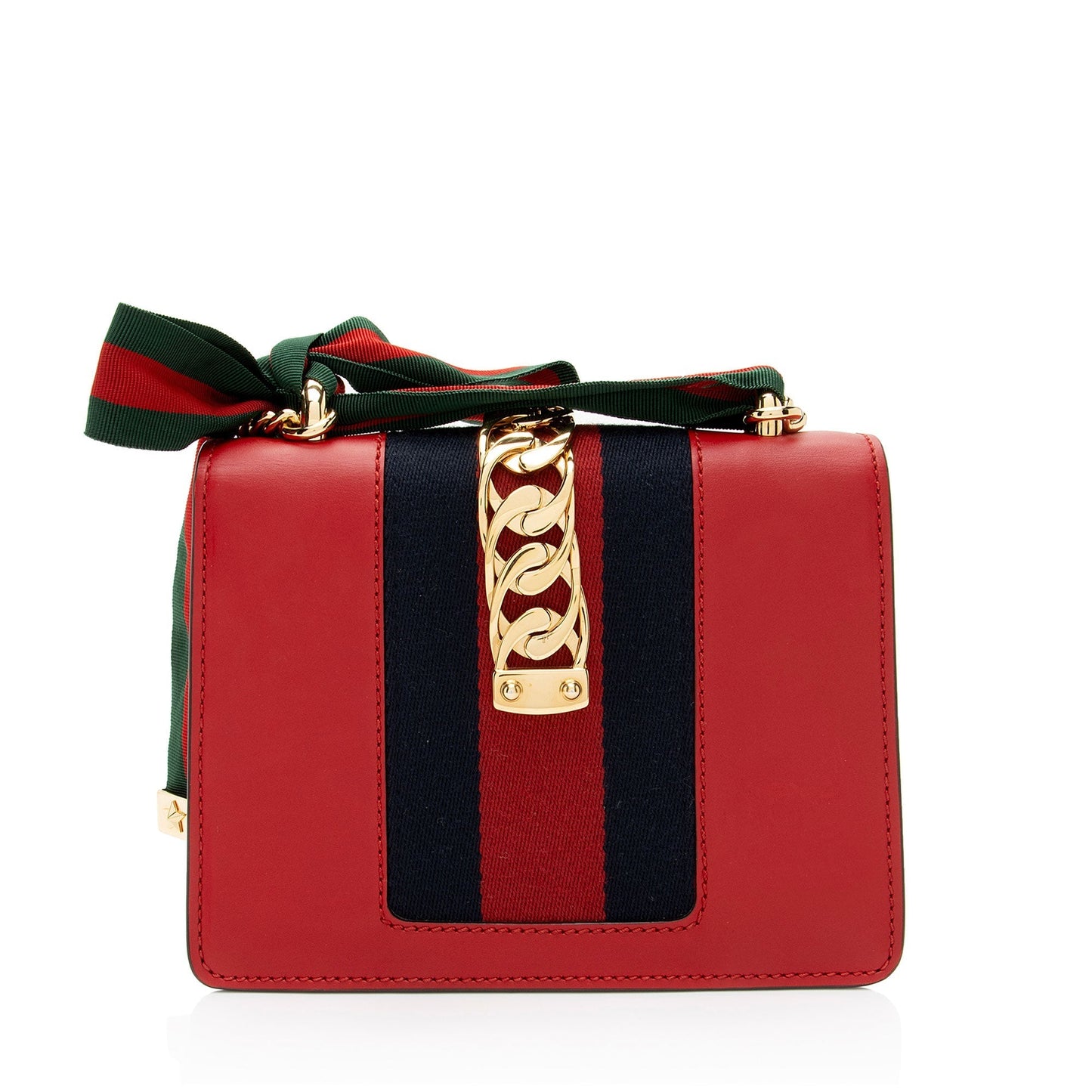 Gucci Nylon Chain Leather Shoulder Bag