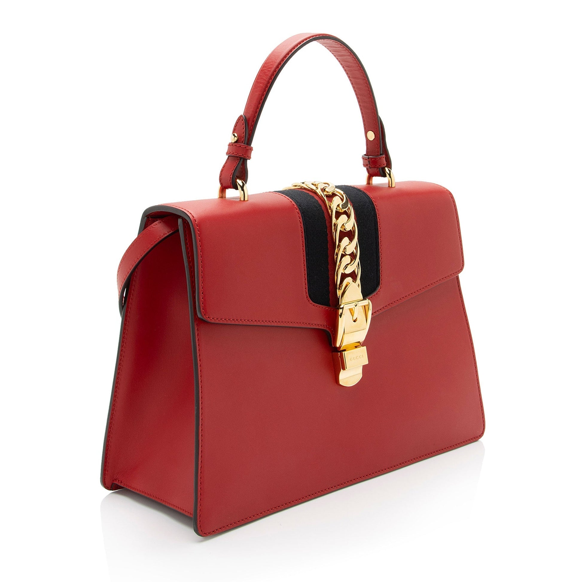 Gucci Nylon Leather Top Handle Shoulder Bag