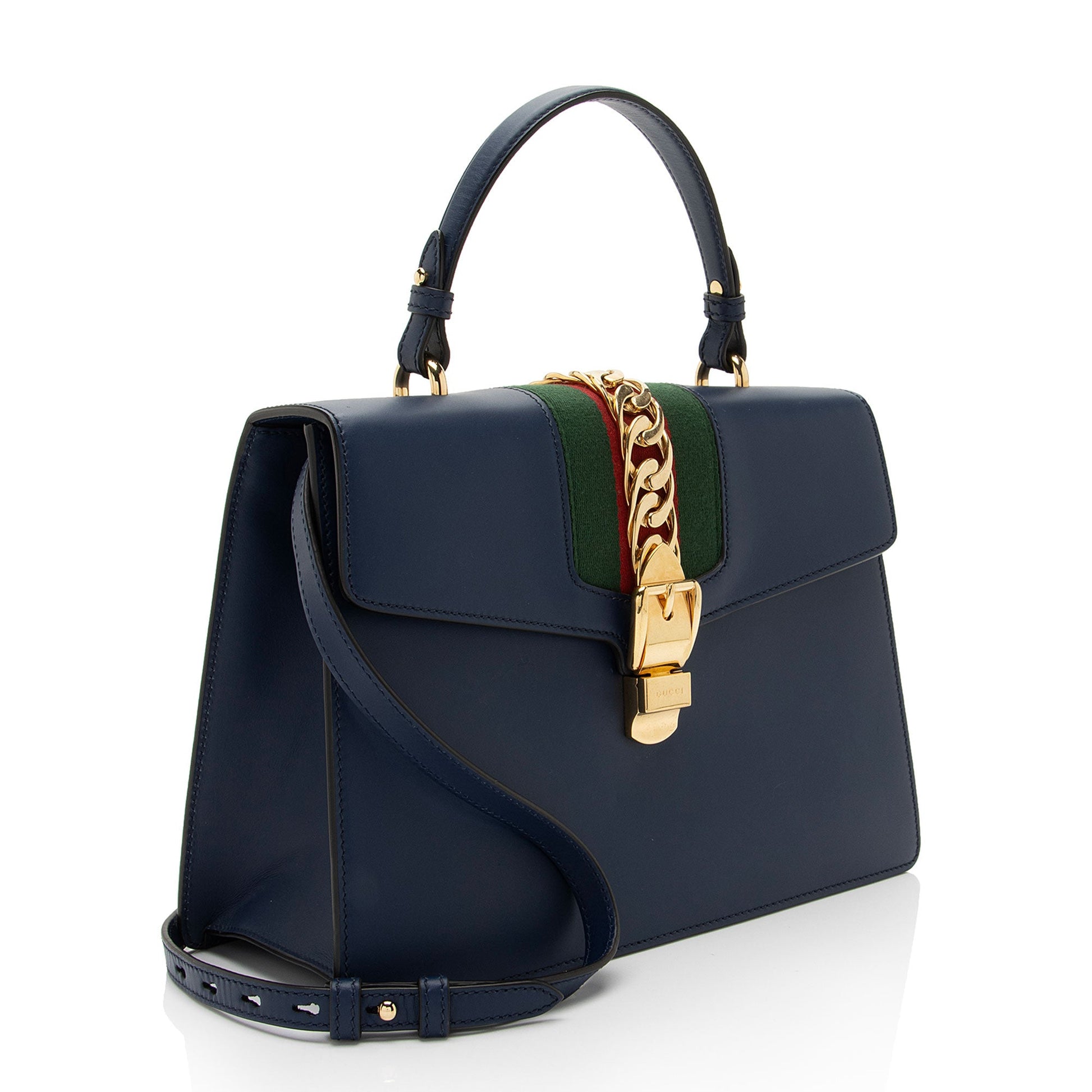 Gucci Nylon Leather Top Handle Shoulder Bag
