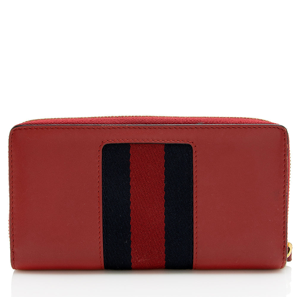 Gucci Leather Sylvie Zip Around Wallet (SHF-21336)
