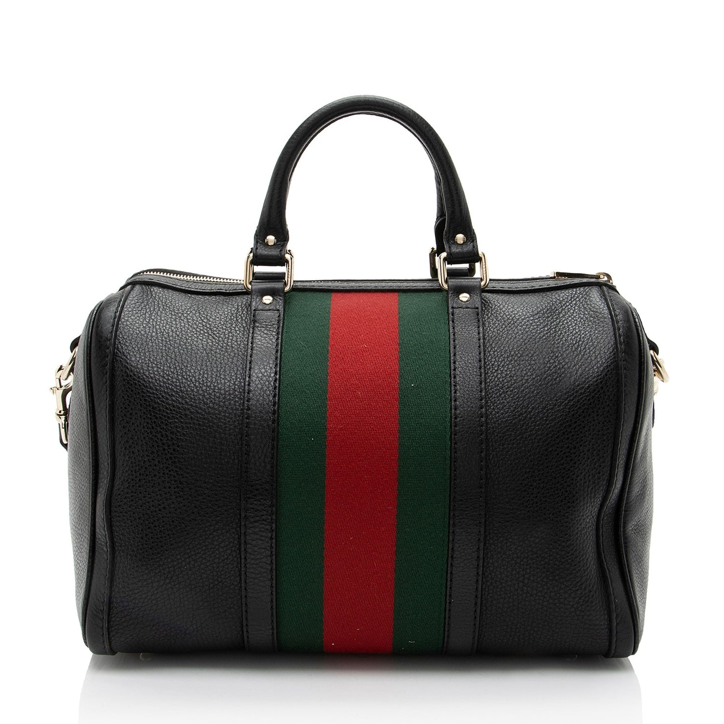 Gucci Leather Vintage Web Joy Medium Boston Bag