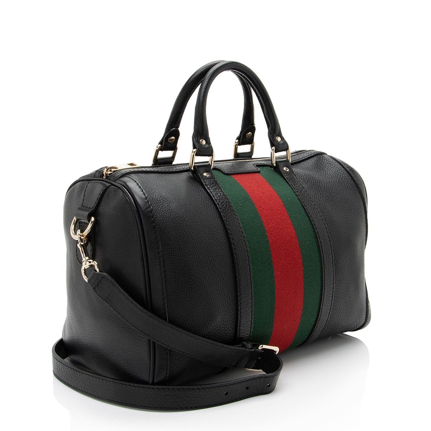 Gucci Leather Vintage Web Joy Medium Boston Bag