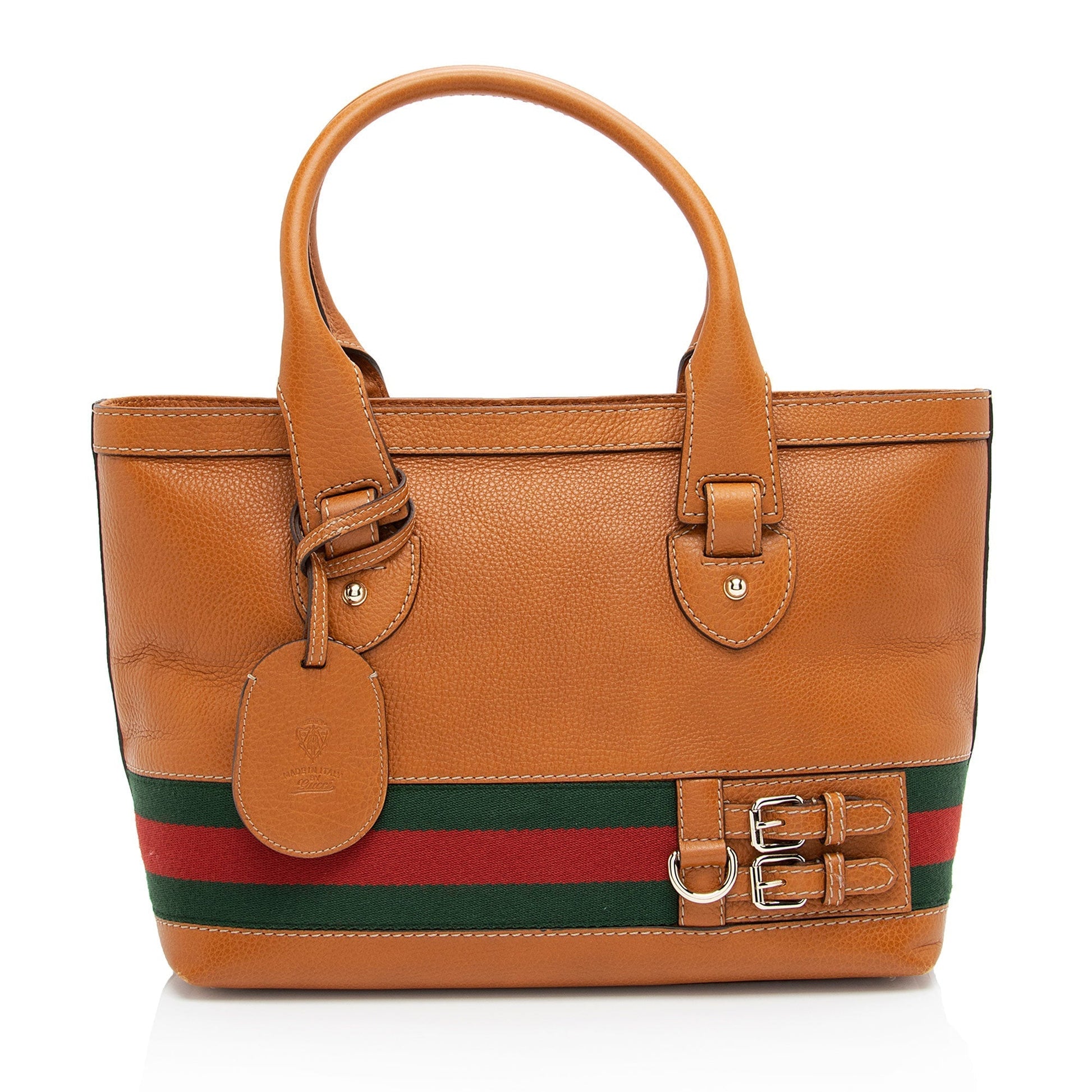 Gucci Nylon Leather Canvas Tote