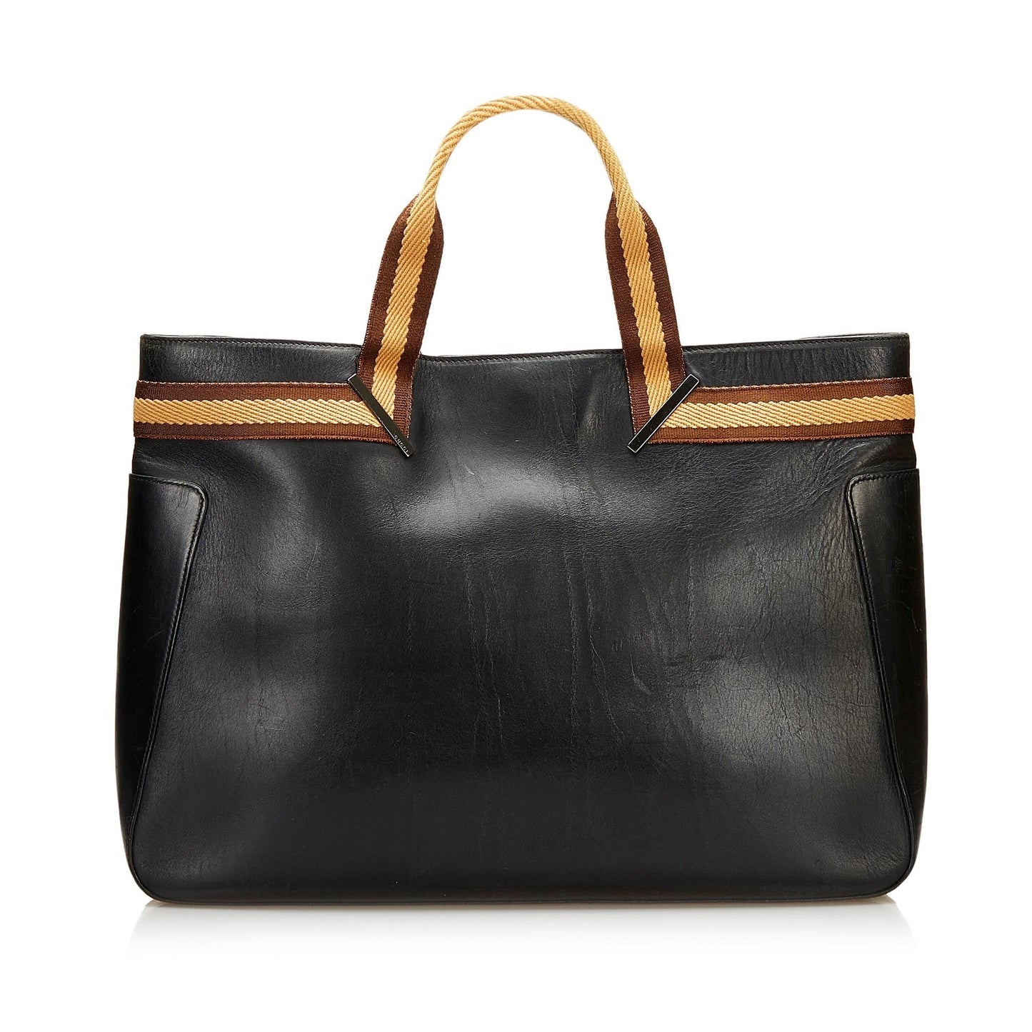 Gucci Leather Web Tote (SHG-35734)