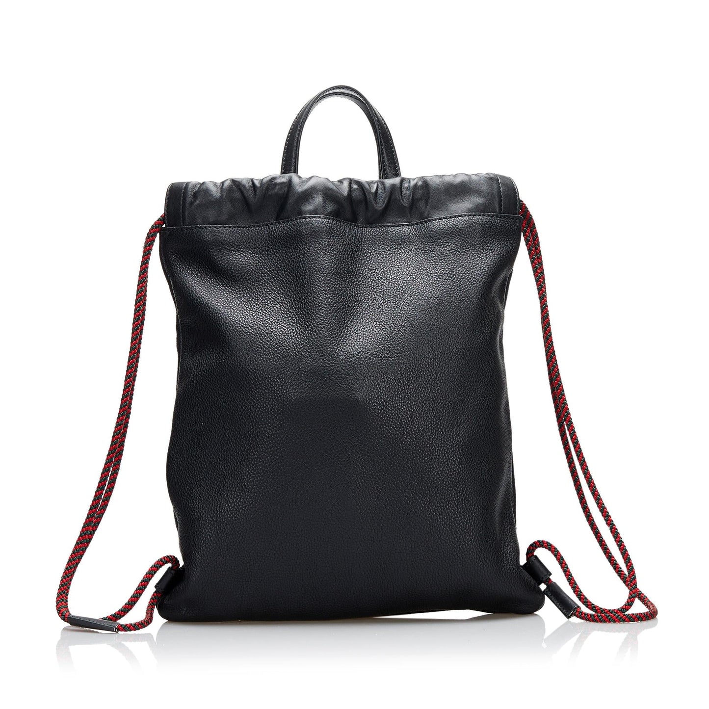 Gucci Logo Drawstring Leather Backpack (SHG-f1YPPC)