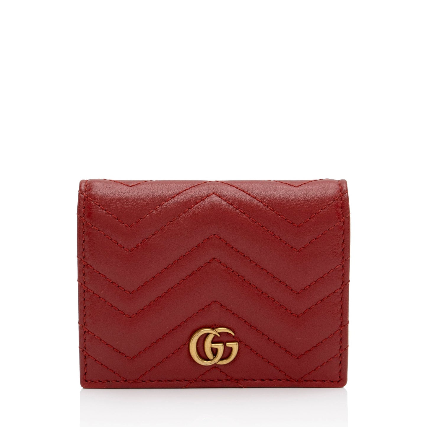 Gucci Matelasse Leather GG Marmont Card Case Wallet (SHF-o0HCO4)