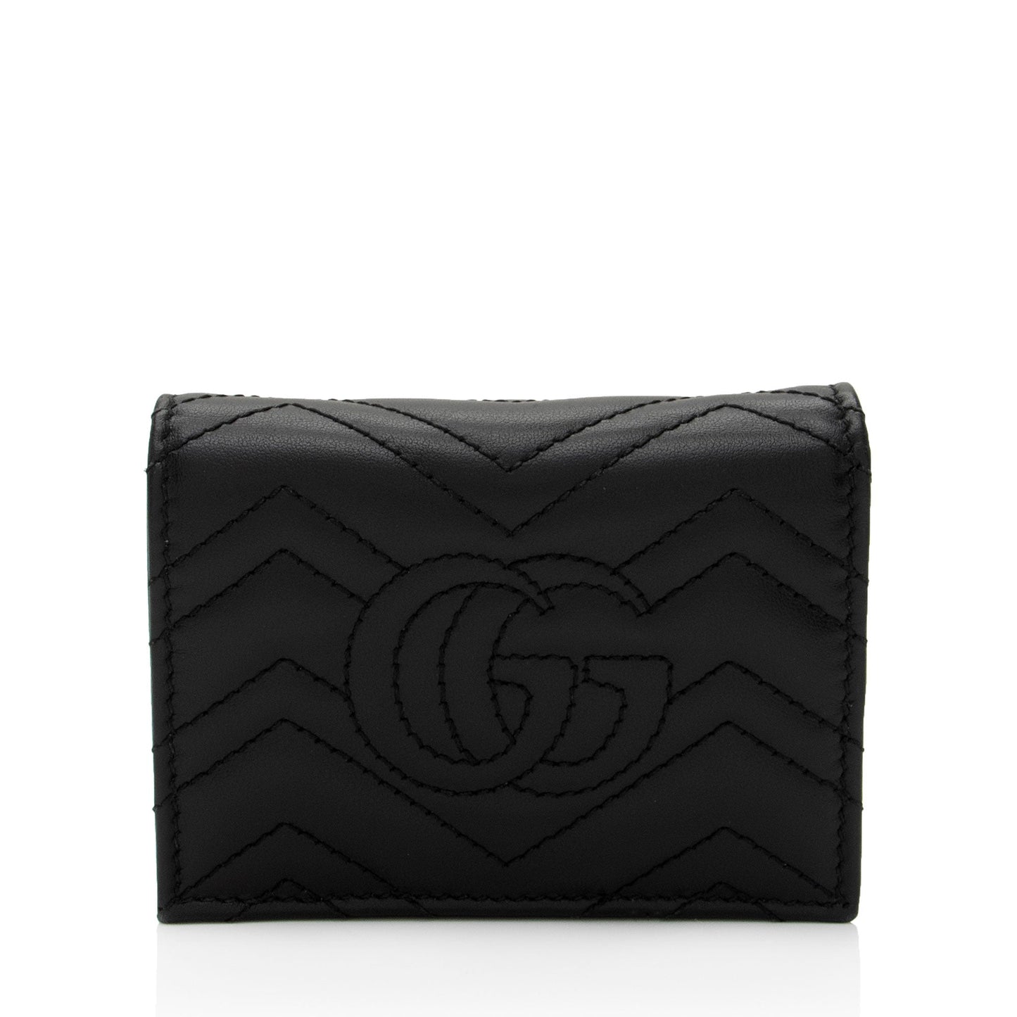 Gucci Matelasse Leather GG Marmont Card Case (SHF-AcctXE)