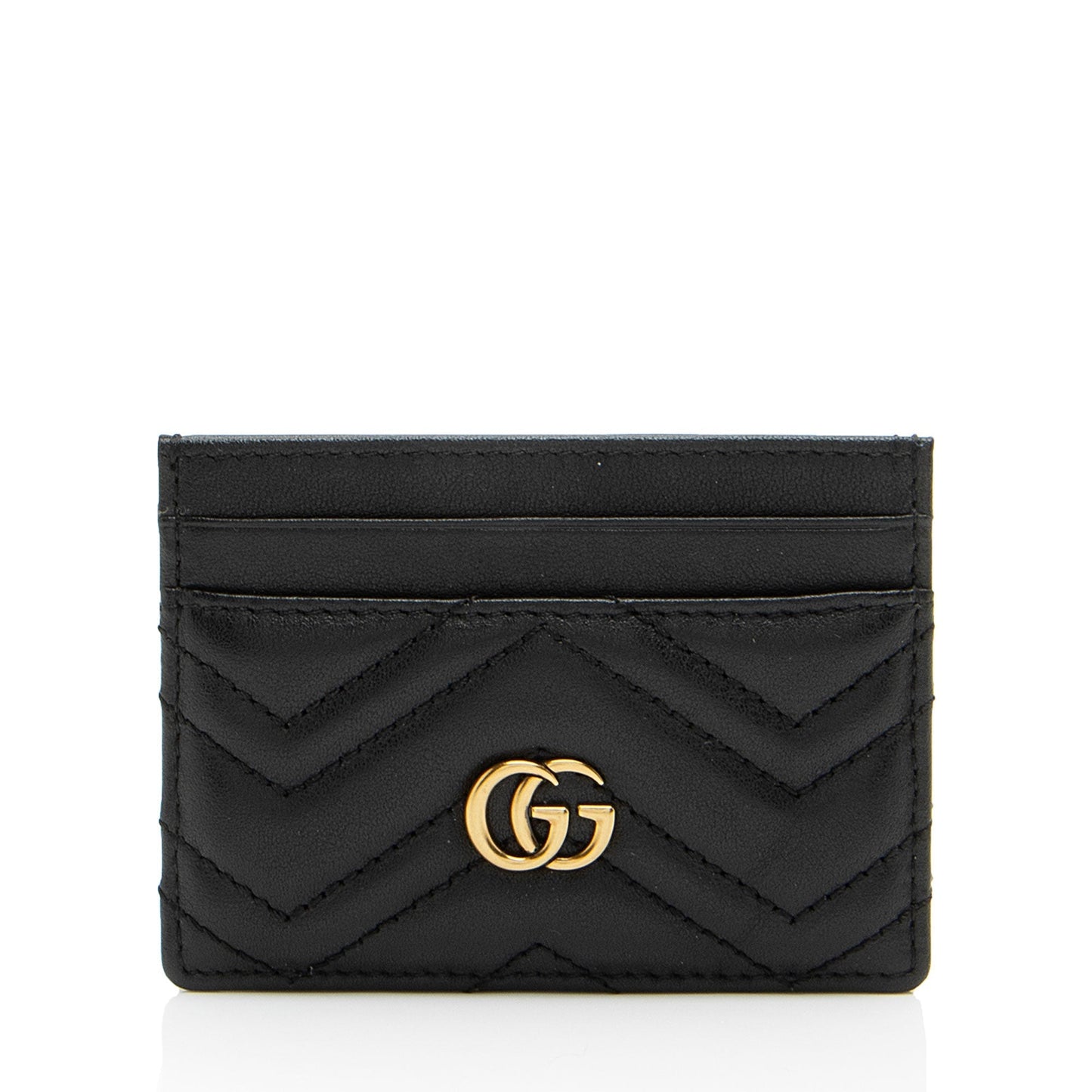Gucci Matelasse Leather GG Marmont Card Case (SHF-OQEoh4)