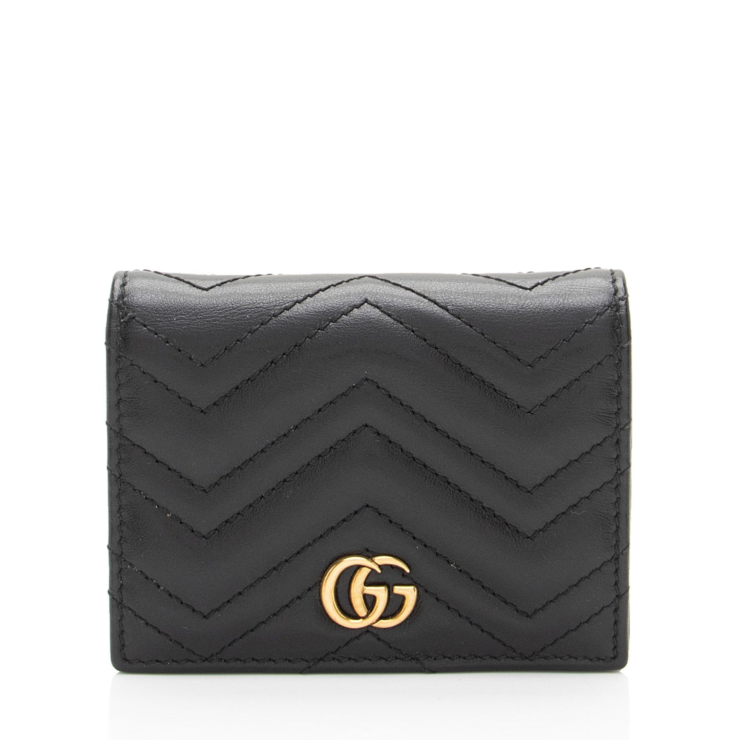Gucci Matelasse Leather GG Marmont Card Wallet (SHF-15hEyp)