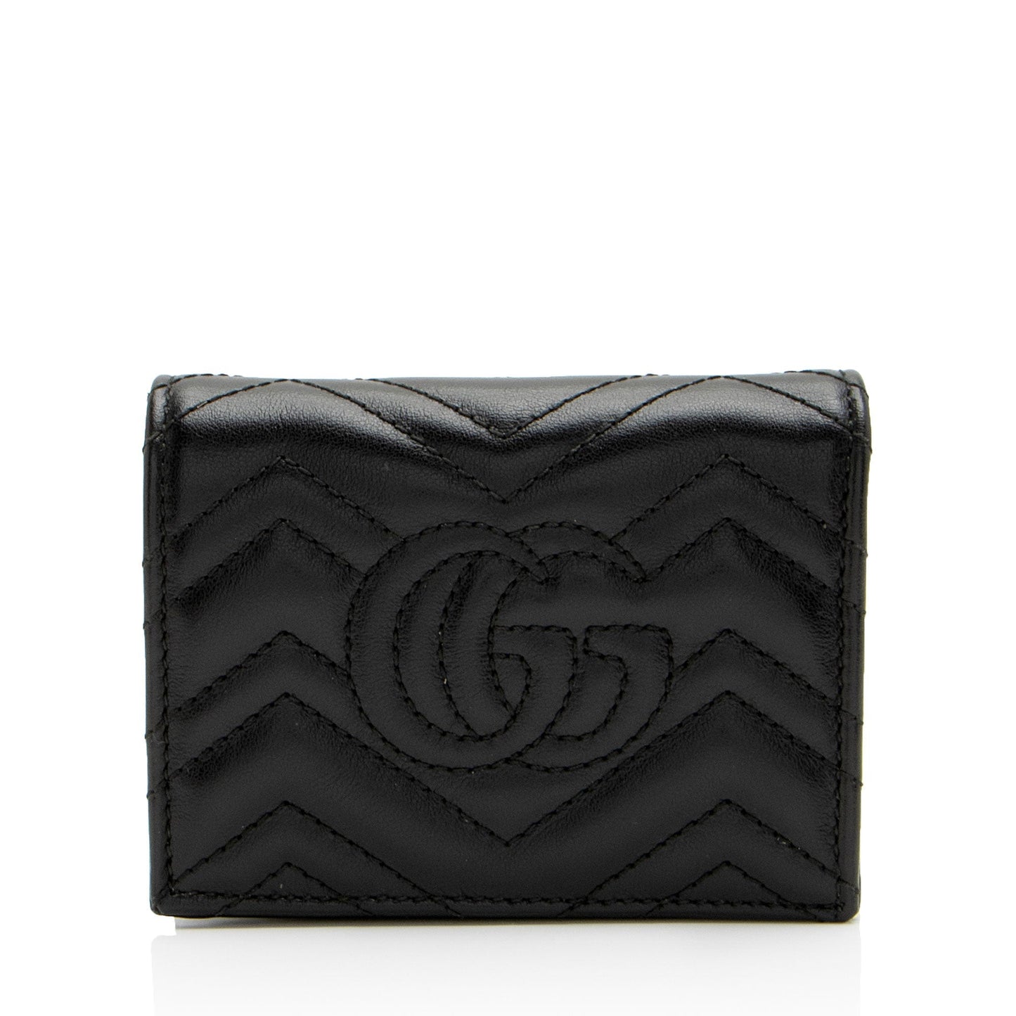 Gucci Matelasse Leather GG Marmont Card Wallet (SHF-vb1hJE)