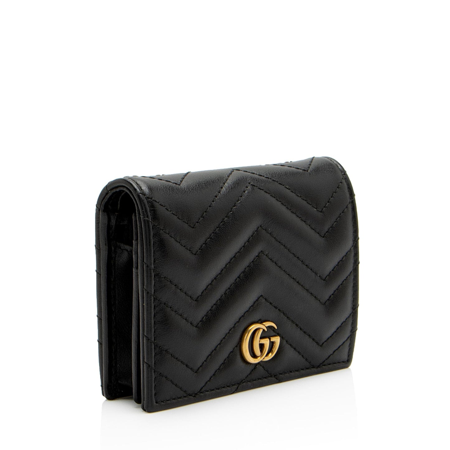 Gucci Matelasse Leather GG Marmont Card Wallet (SHF-vb1hJE)
