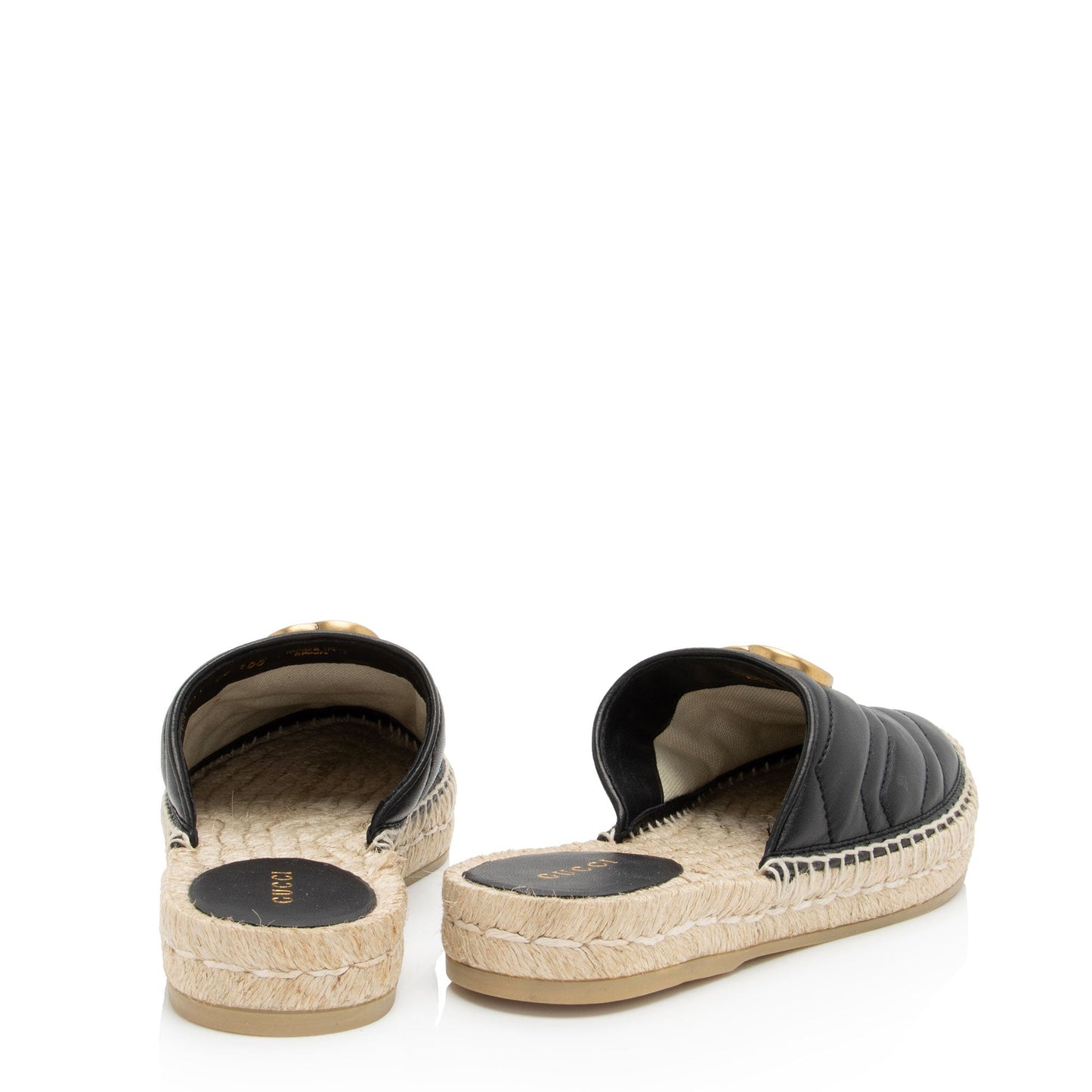 Gucci Matelasse Leather GG Marmont Espadrille Mules - Size 6 / 36 (SHF-GM62mi)