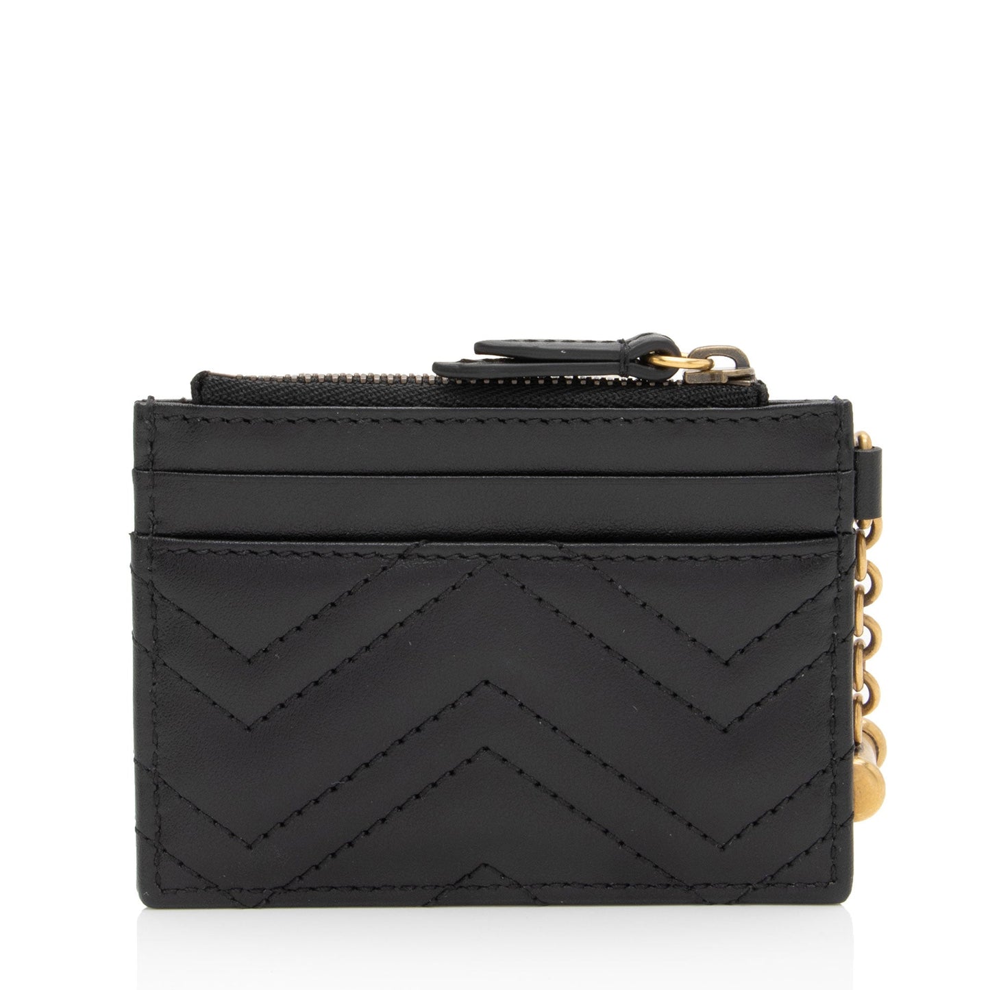 Gucci Matelasse Leather GG Marmont Keychain Card Holder (SHF-amPgBl)