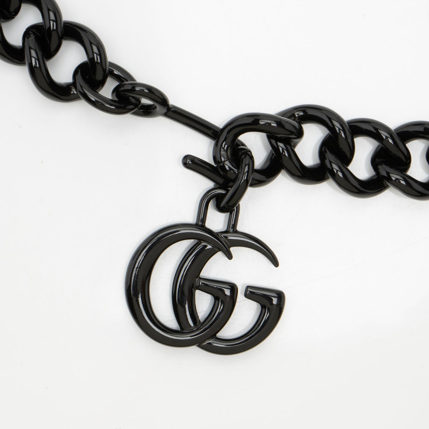 Gucci Matelasse Leather GG Marmont Monochrome Square Chain Belt Bag