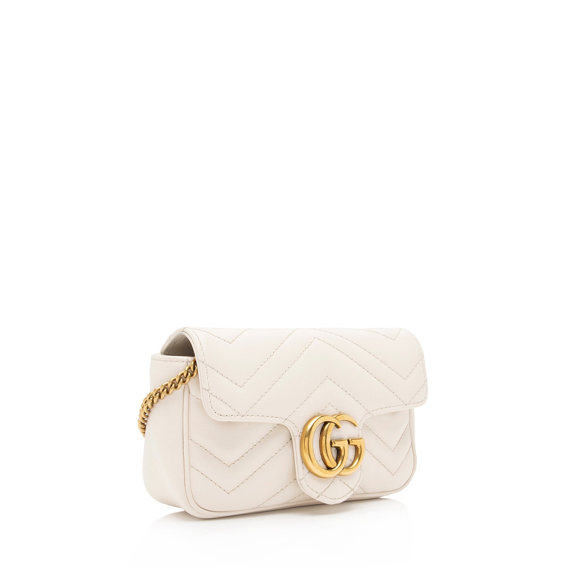 Gucci Matelasse Leather GG Marmont Super Mini Bag (SHF-23685)