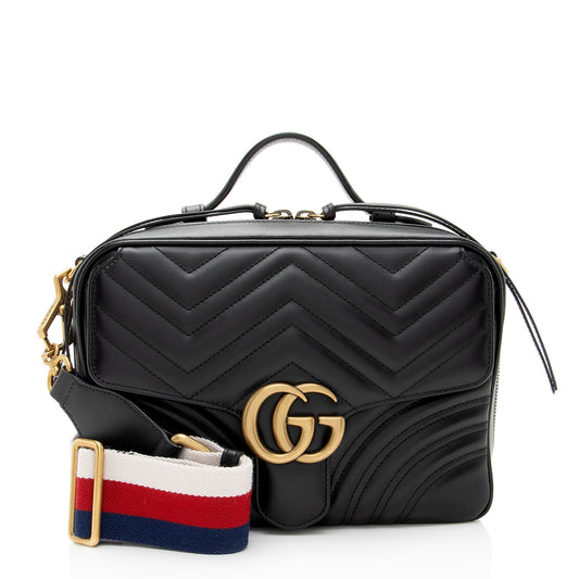 Gucci Nylon Leather Top Handle Crossbody