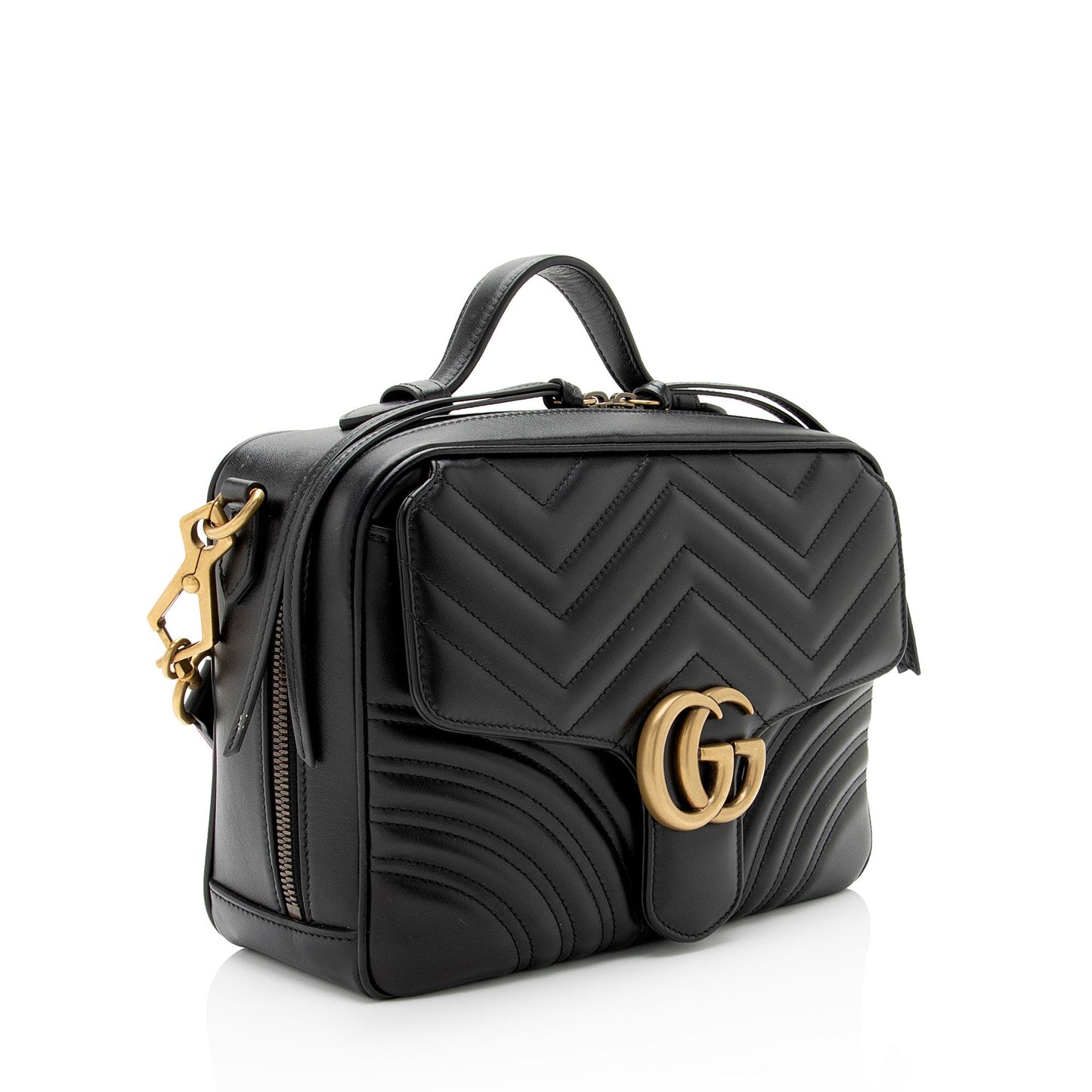 Gucci Nylon Leather Top Handle Crossbody