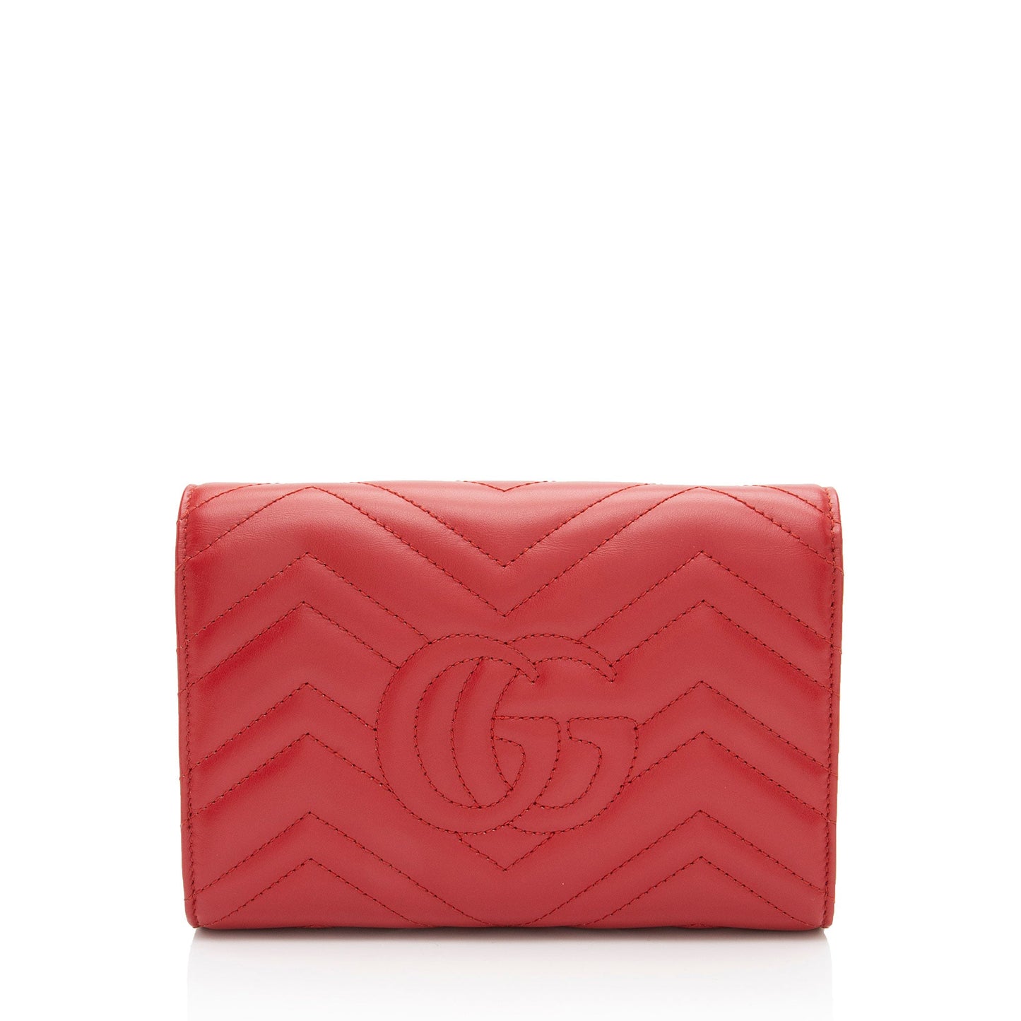 Gucci Matelasse Leather GG Marmont Wallet on Chain