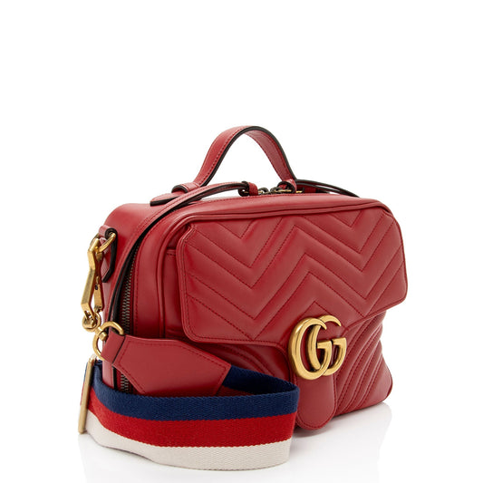 Gucci Nylon Leather Top Handle Crossbody