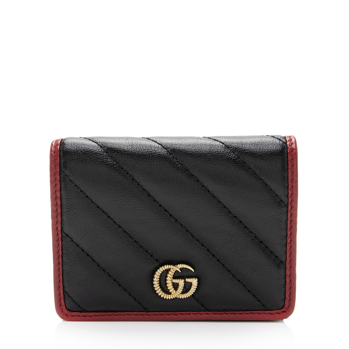 Gucci Matelasse Leather Torchon GG Marmont Card Case Wallet (SHF-dh8qb0)