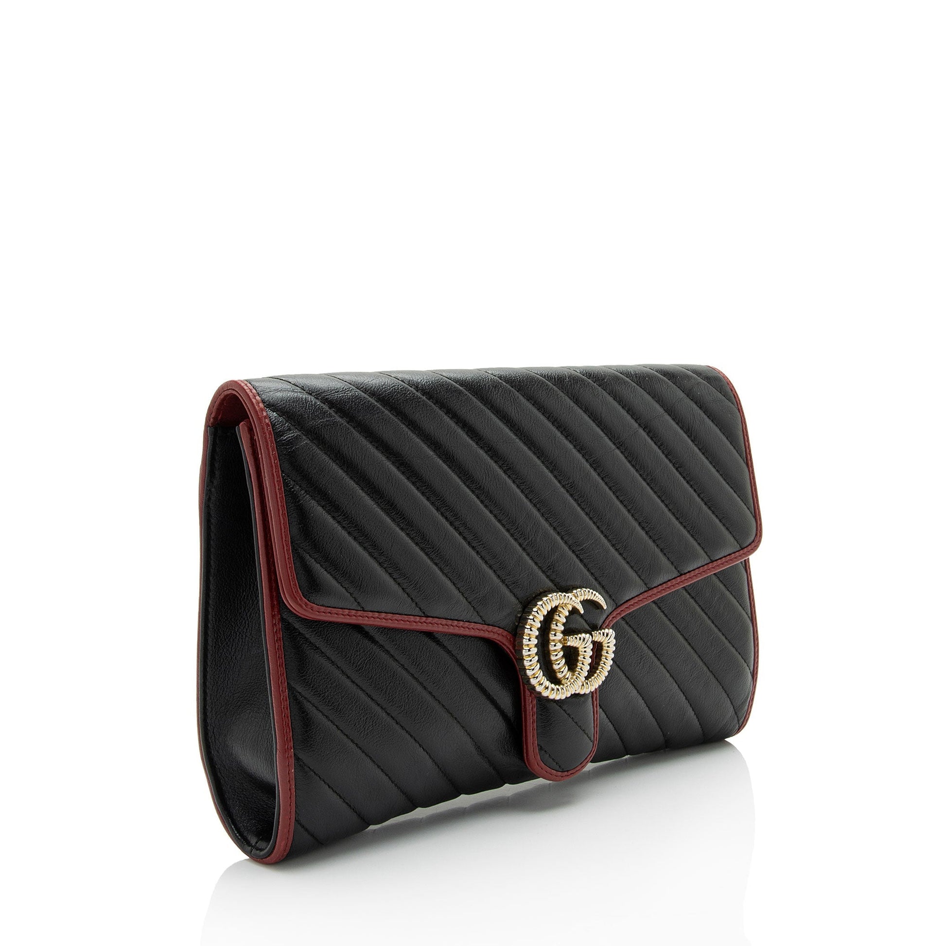 Gucci Matelasse Leather Torchon GG Marmont Clutch (SHF-GnVwkR)