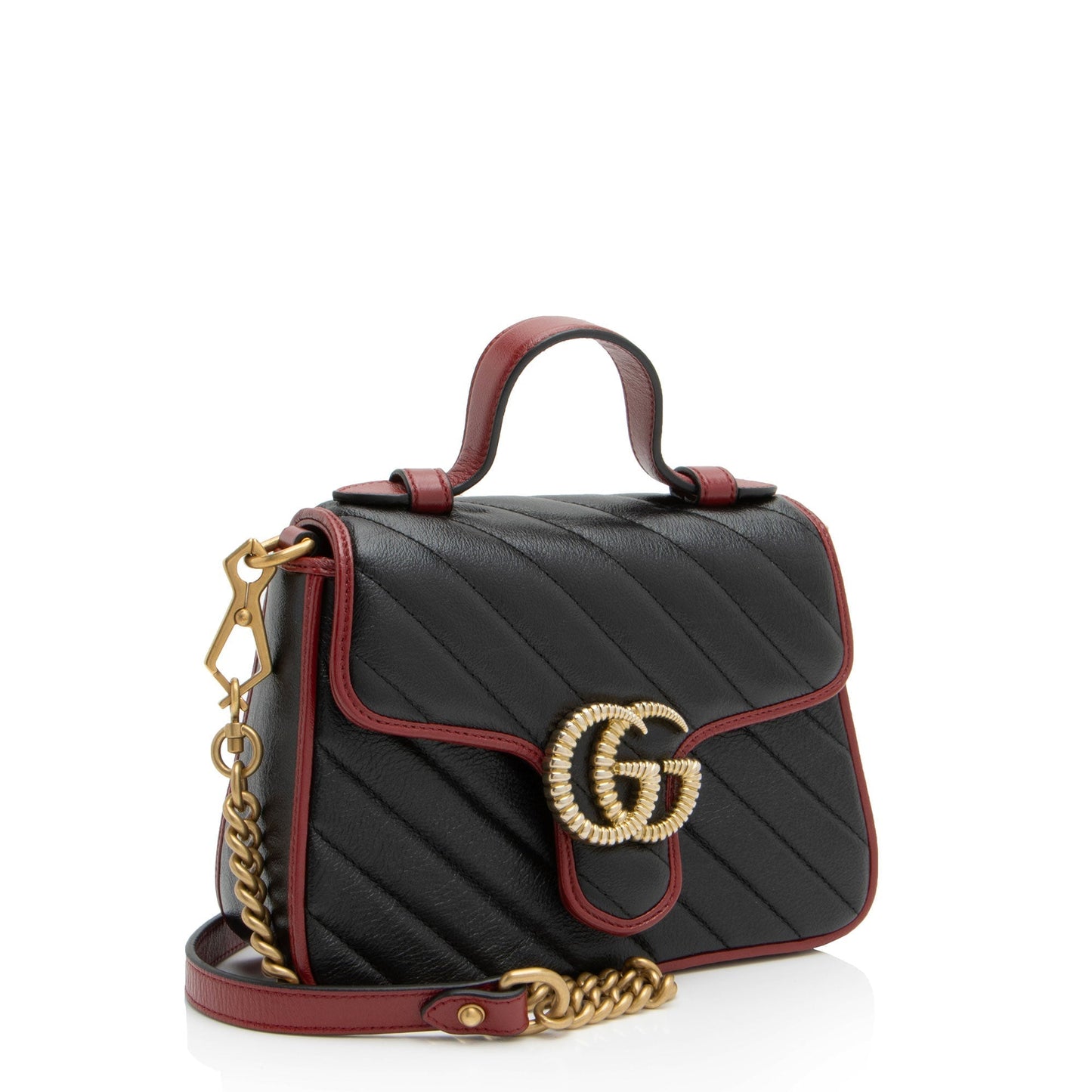 Gucci Matelasse Leather Torchon GG Marmont Mini Top Handle