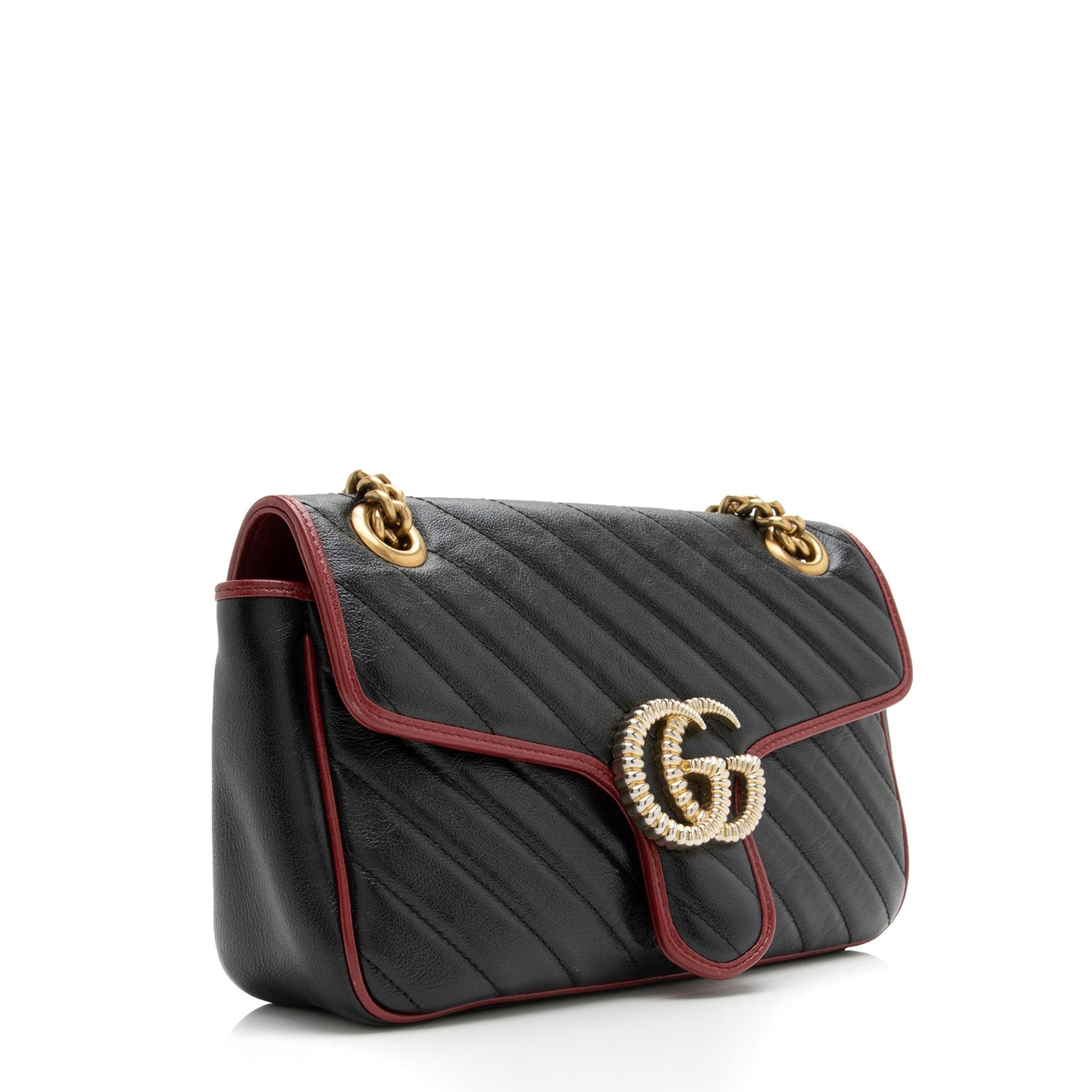 Gucci Matelasse Leather Torchon GG Marmont Small Shoulder Bag (SHF-23396)