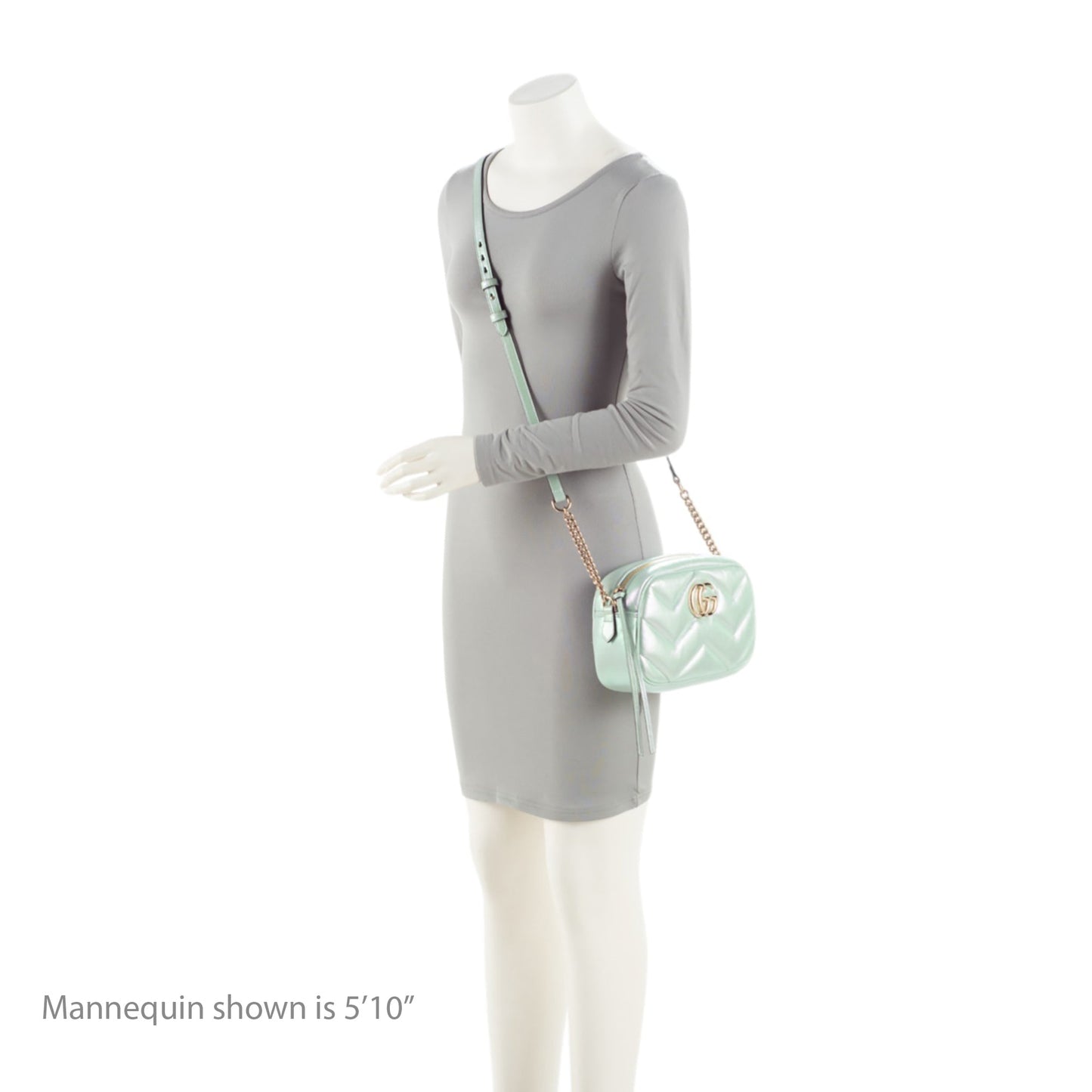 Gucci Matelasse Padded Iridescent Leather GG Marmont Small Camera Bag