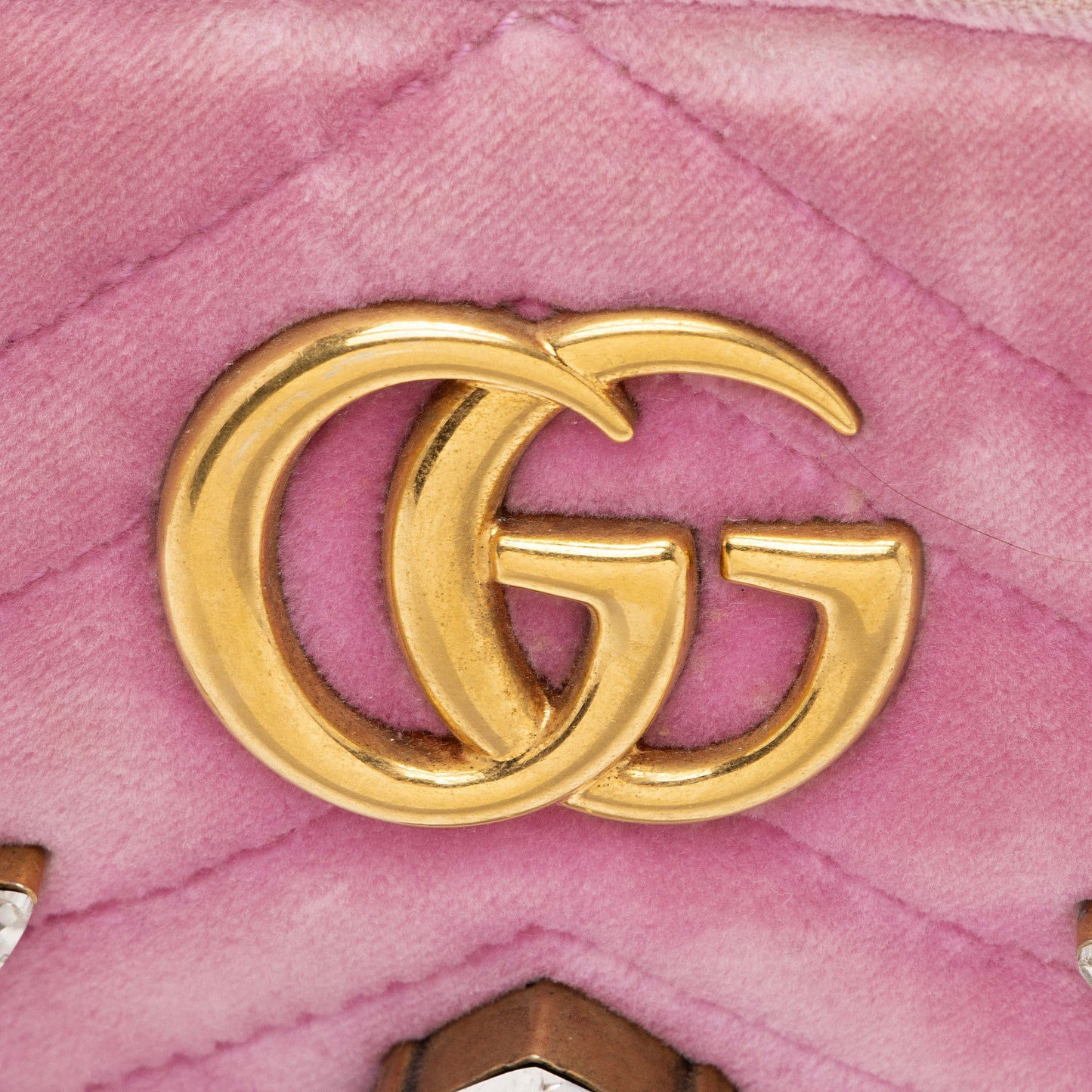 Gucci Matelasse Velvet Crystal GG Marmont Belt Bag - Size 34 / 85