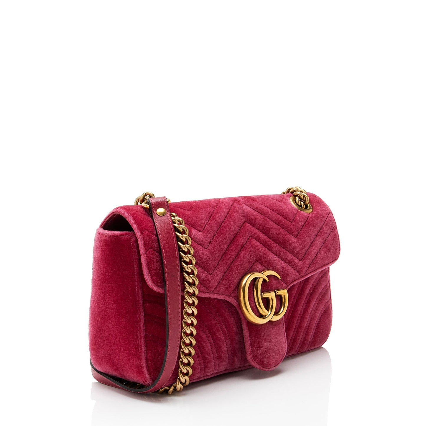 Gucci Matelasse Velvet GG Marmont Medium Flap Bag