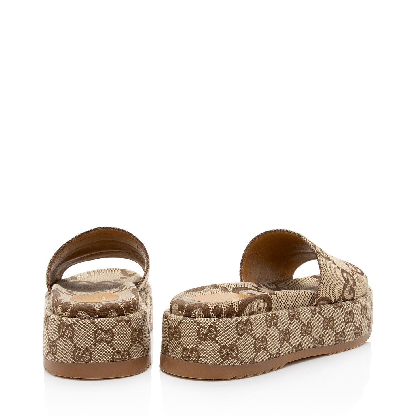 Gucci Jubmo GG Canvas Angelina Slide Platform Sandals - Size 10.5 / 40.5 (SHF-keKlQ2)