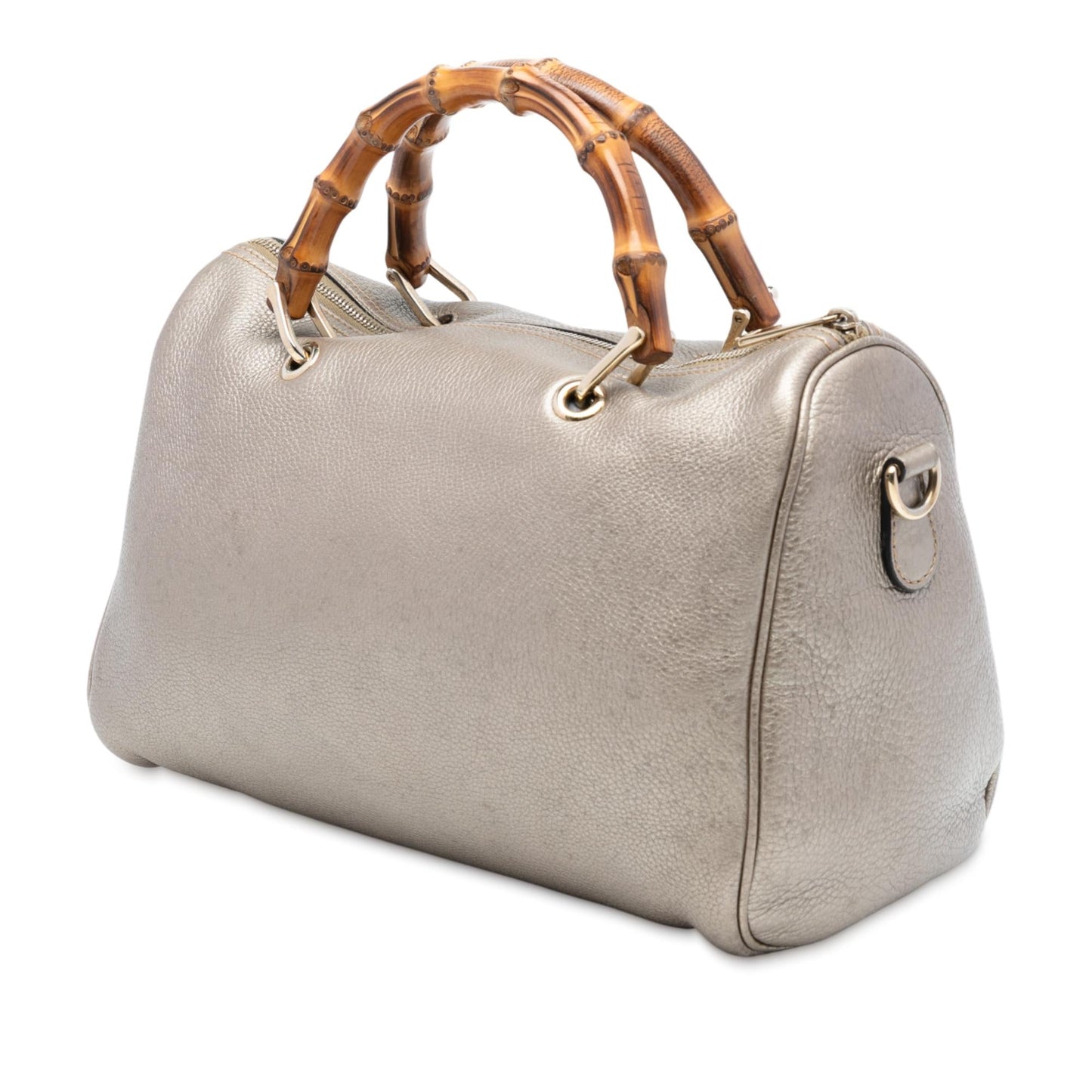 Gucci Medium Calfskin Bamboo Shopper Boston Bag