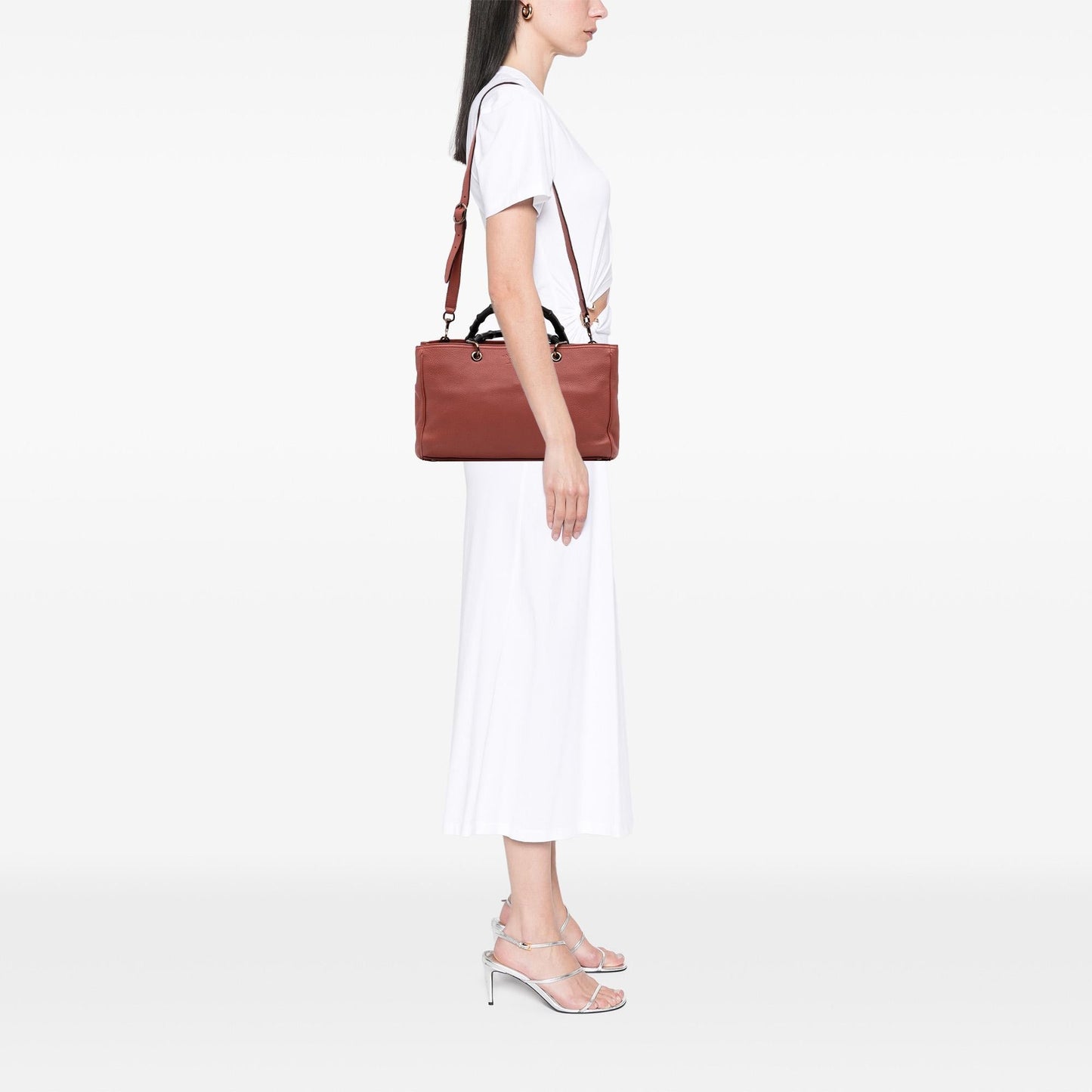 Gucci Medium Calfskin Bamboo Shopper Satchel
