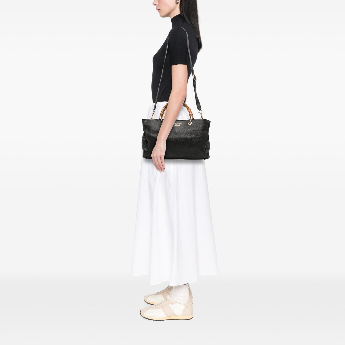 Gucci Medium Calfskin Bamboo Shopper Satchel