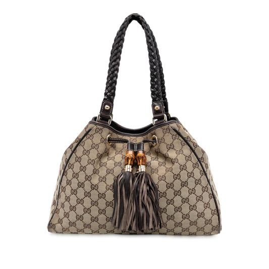 Gucci Medium GG Canvas Braided Peggy Tote