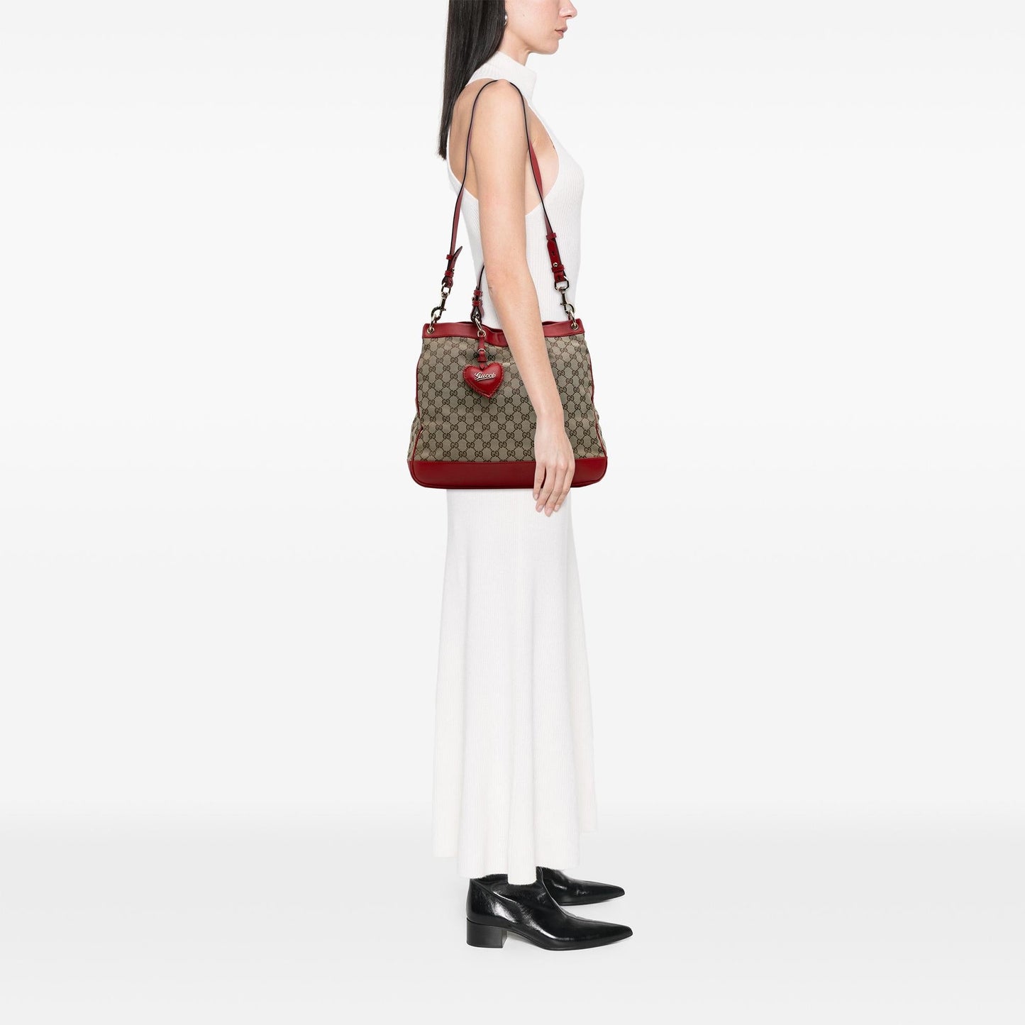 Gucci Medium GG Canvas Valentine Top Handle Bag
