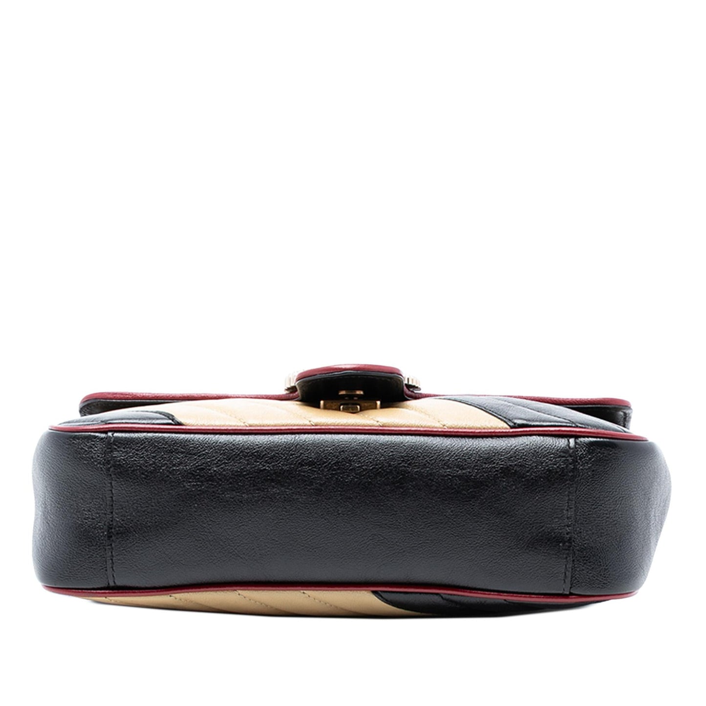 Gucci Medium GG Marmont Bicolor Matelasse Diagonal Leather Torchon Shoulder Bag