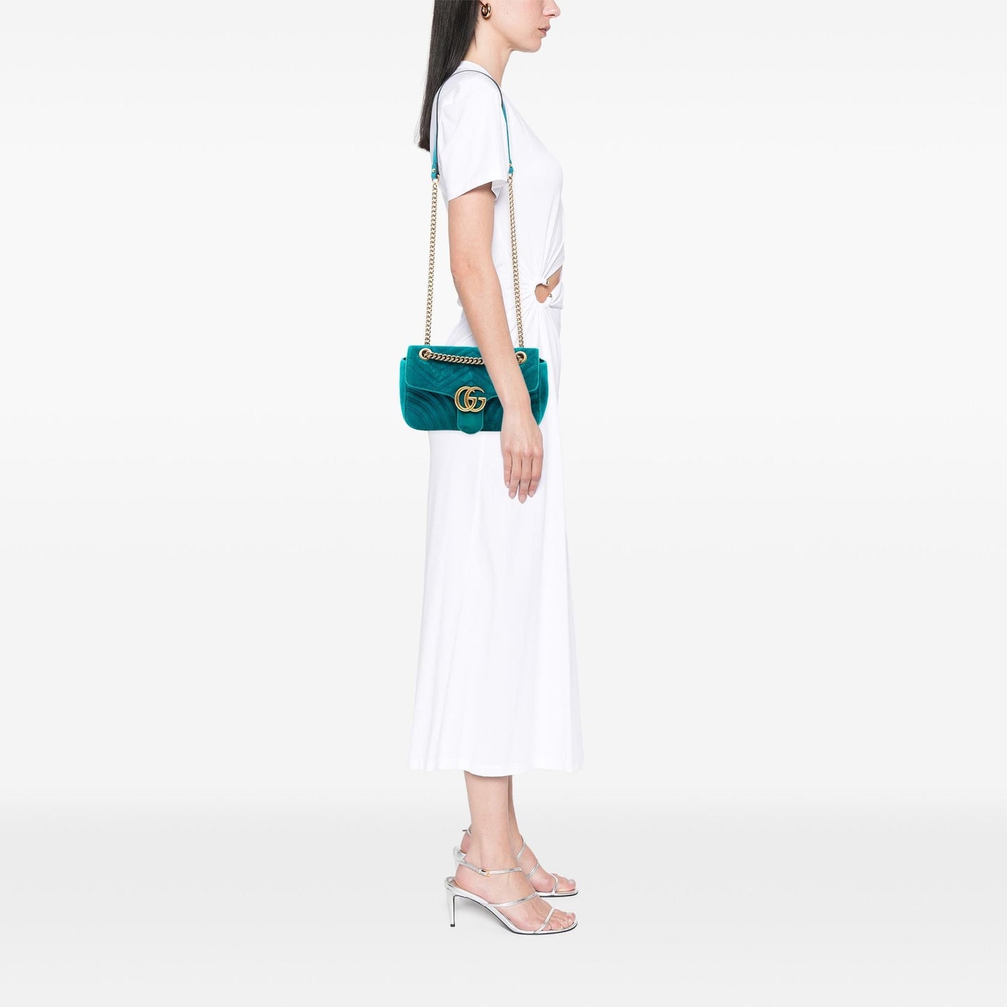 Gucci Medium GG Marmont Matelasse Velvet Shoulder Bag