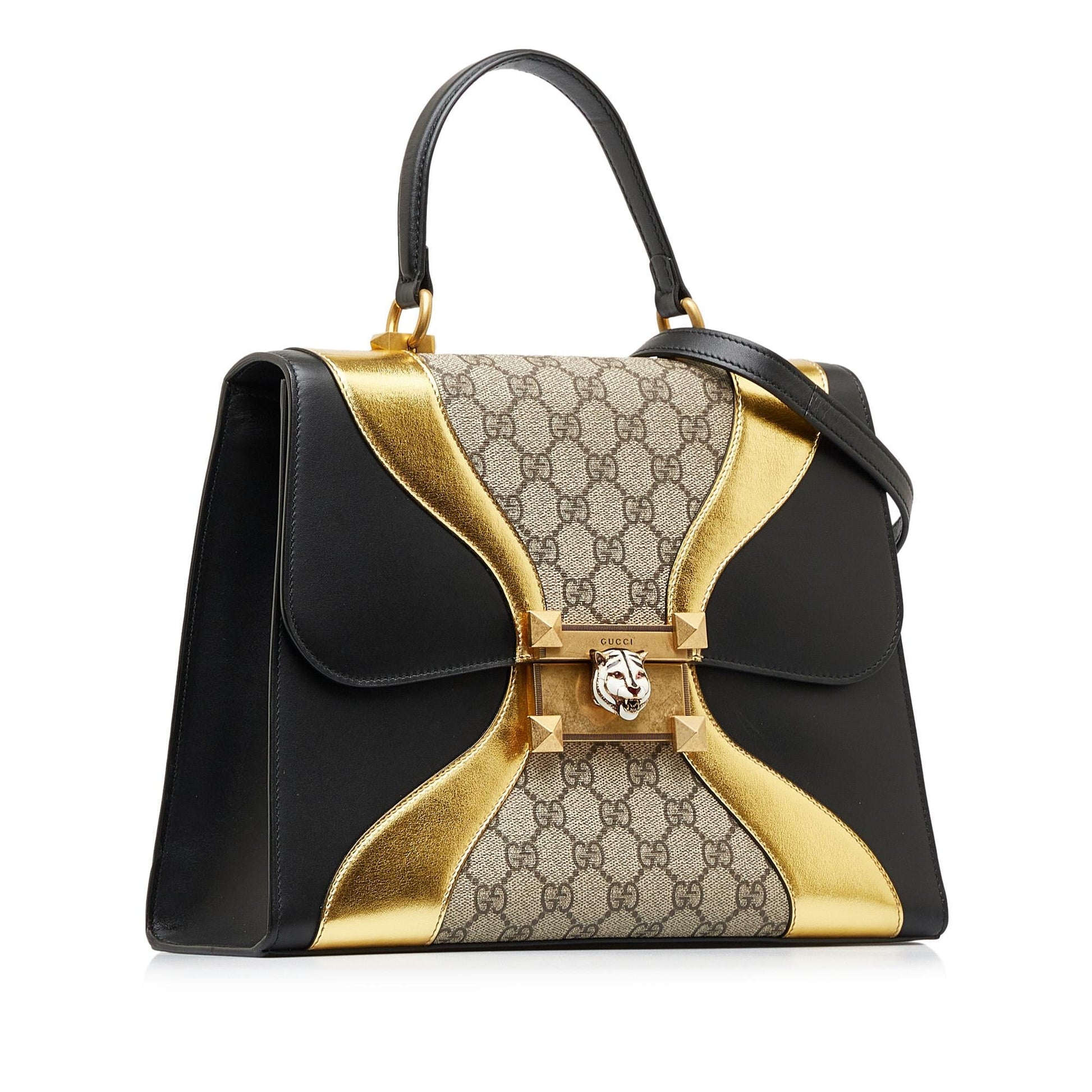 Gucci Canvas Top Handle Shoulder Bag