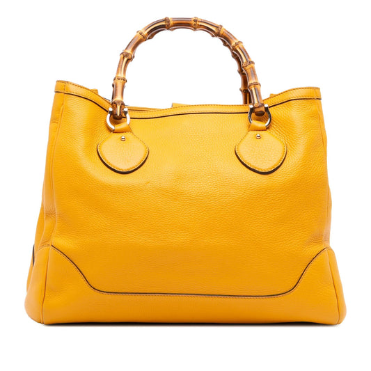 Gucci Medium Leather Bamboo Diana Tote