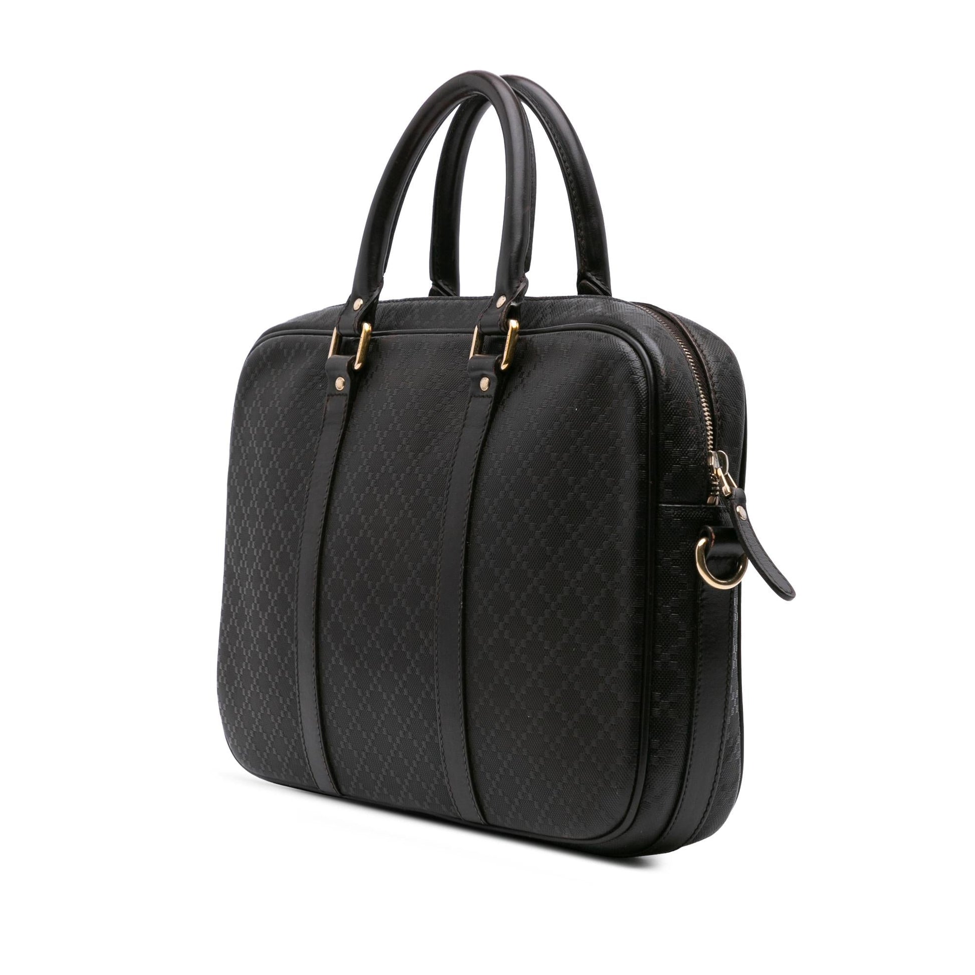 Gucci Medium Leather Diamante Bright Business Bag