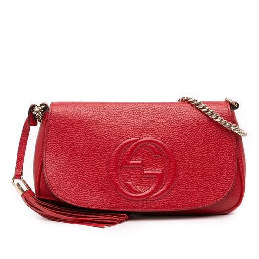 Gucci Medium Leather Soho Chain Flap Crossbody