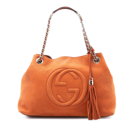 Gucci Medium Nubuck Leather Soho Chain Tote