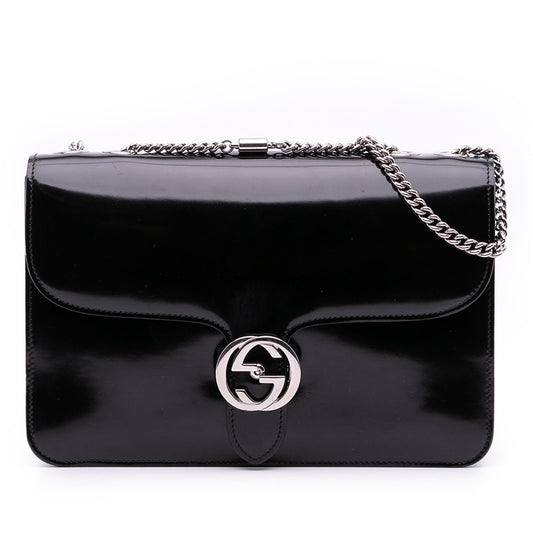 Gucci Medium Patent Dollar Interlocking G Crossbody