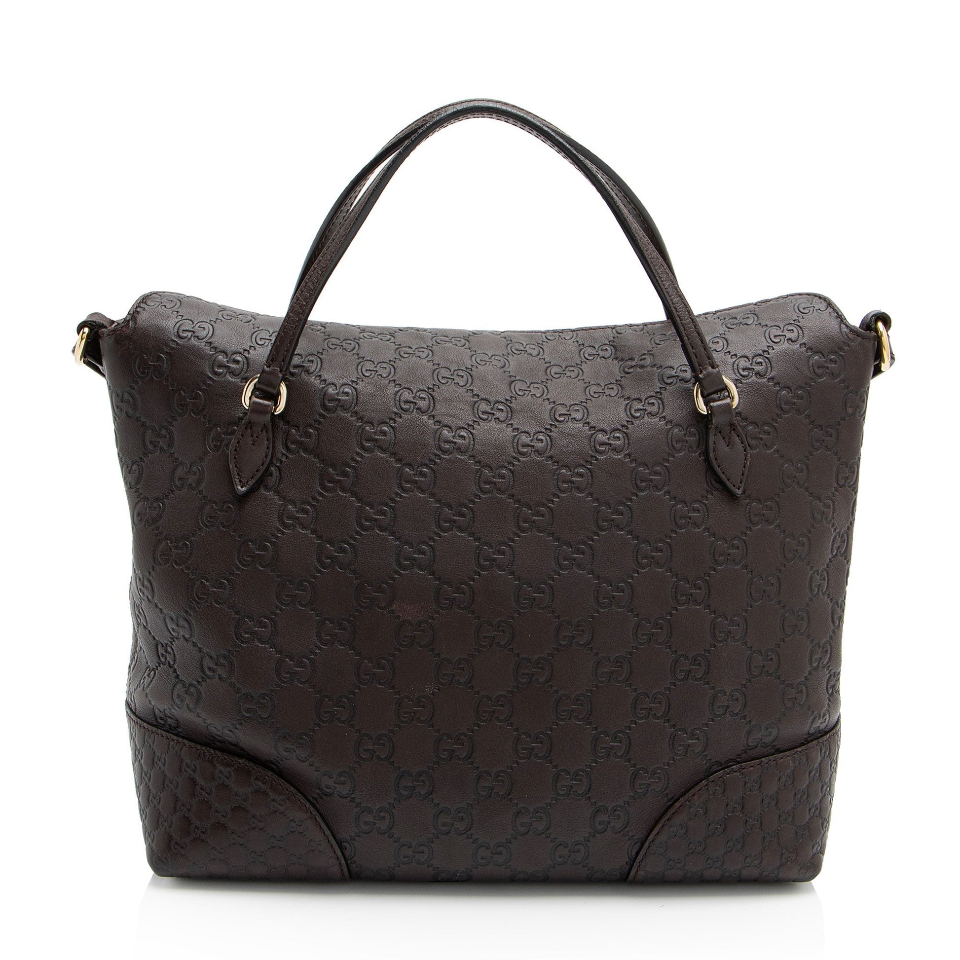 Gucci Metallic Guccissima Leather Bree Fold Over Tote (SHF-bHARYI)