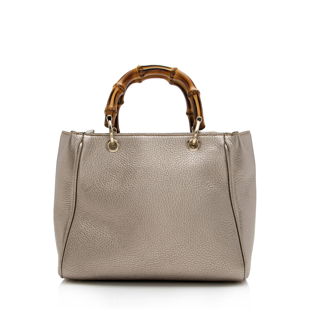 Gucci Bamboo Leather Metallic Tote