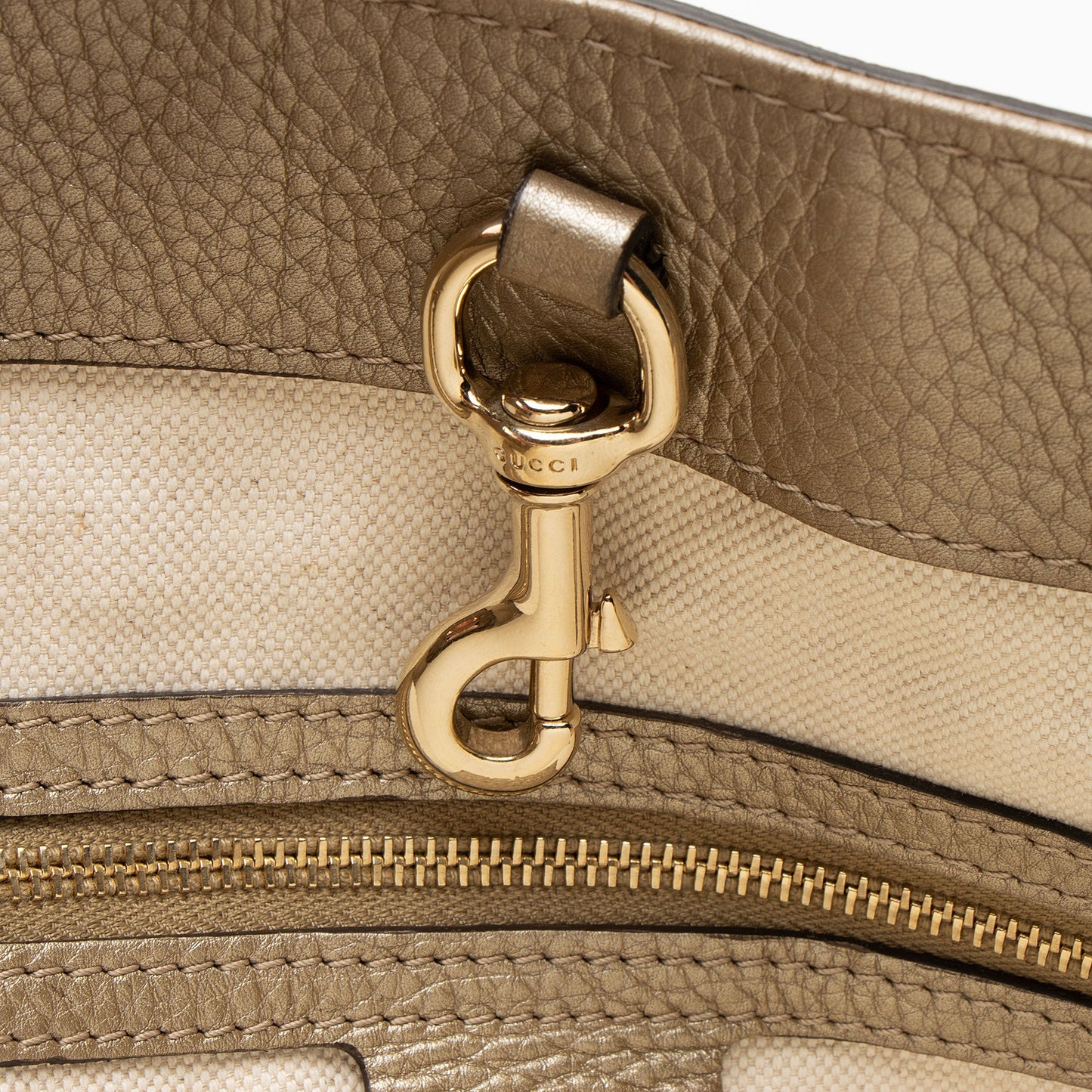 Gucci Metallic Leather Bella Medium Tote